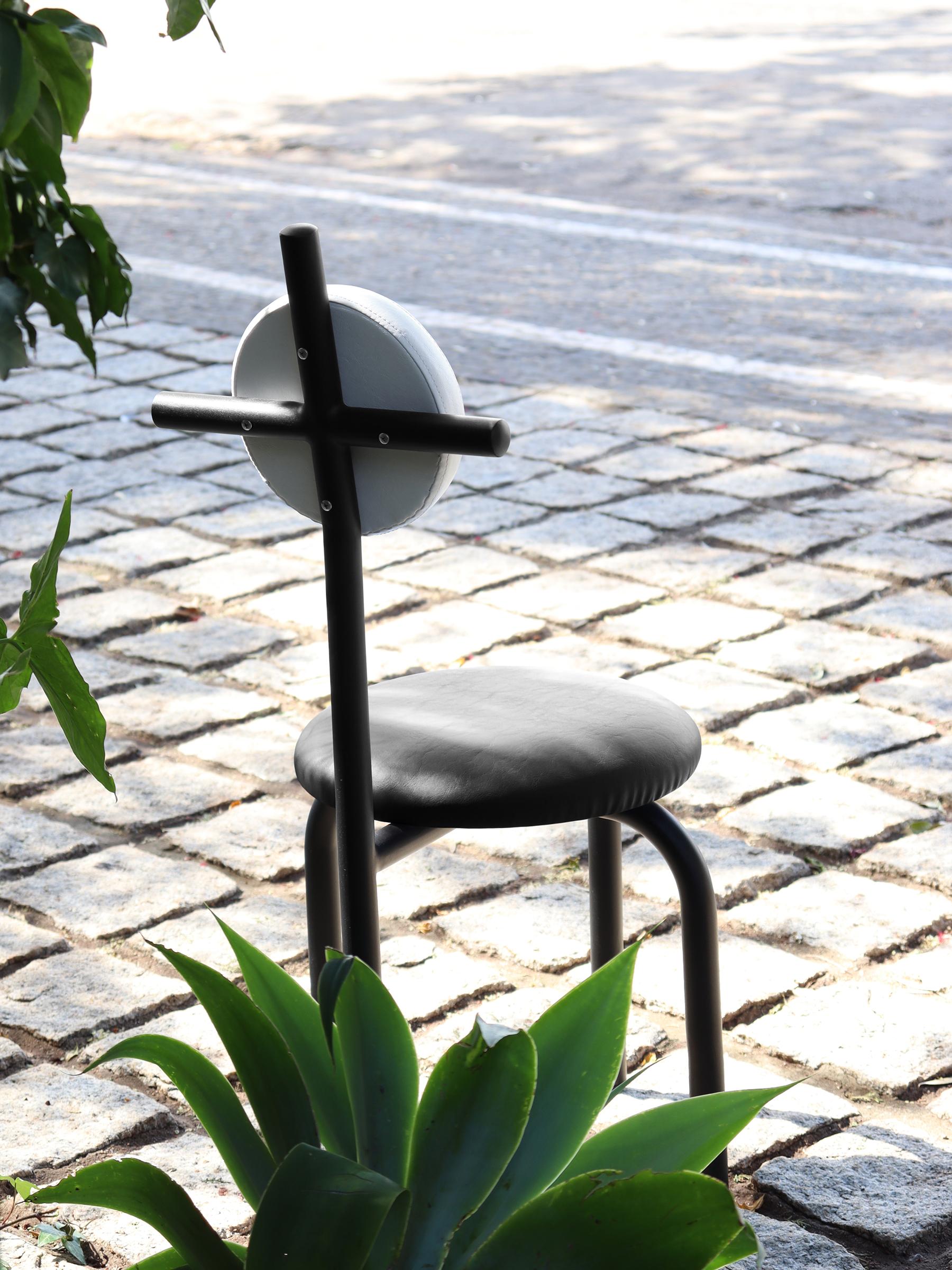 PK16 Impermeable Chair, Black Seat & Carbon Steel Structure by Paulo Kobylka For Sale 9