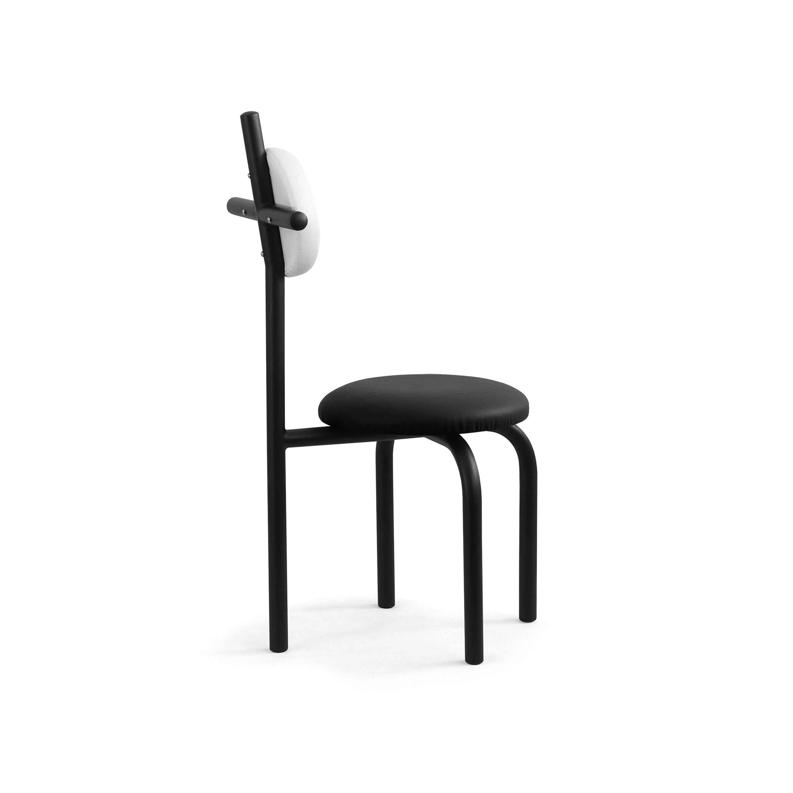 Appliqué PK16 Impermeable Chair, Black Seat & Carbon Steel Structure by Paulo Kobylka For Sale