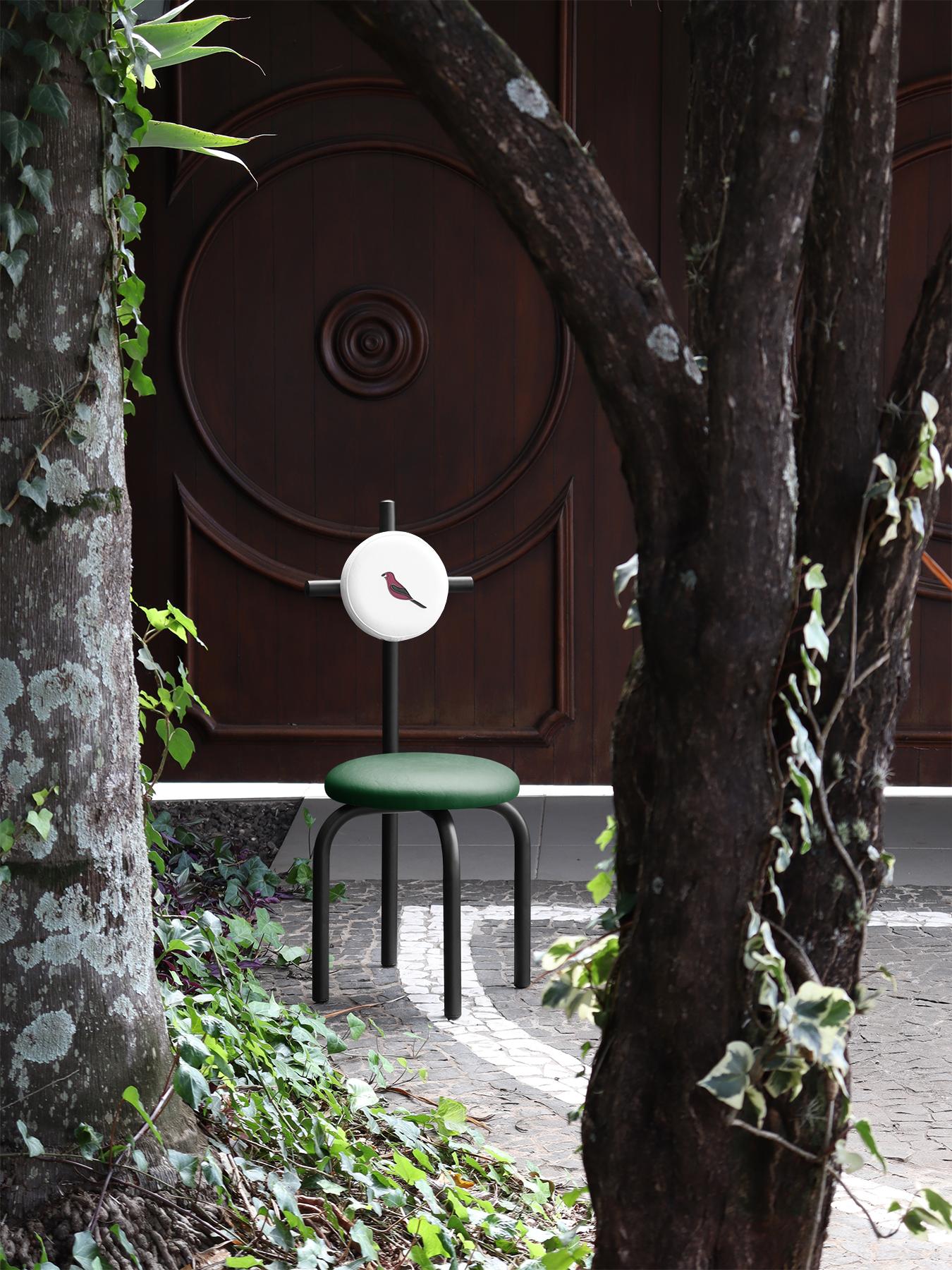 PK16 Impermeable Chair, Green Seat & Carbon Steel Structure by Paulo Kobylka For Sale 7