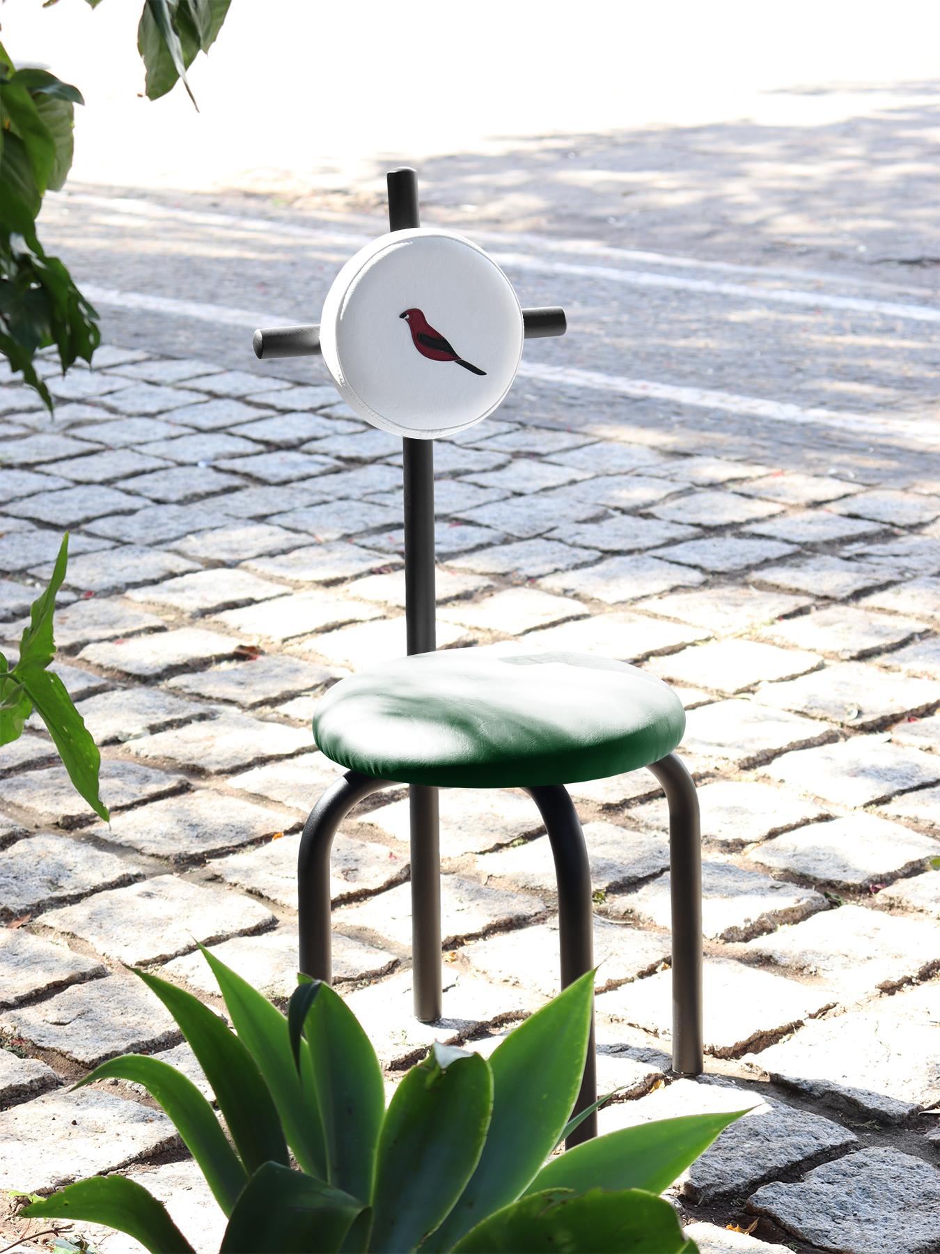 PK16 Impermeable Chair, Green Seat & Carbon Steel Structure by Paulo Kobylka For Sale 10