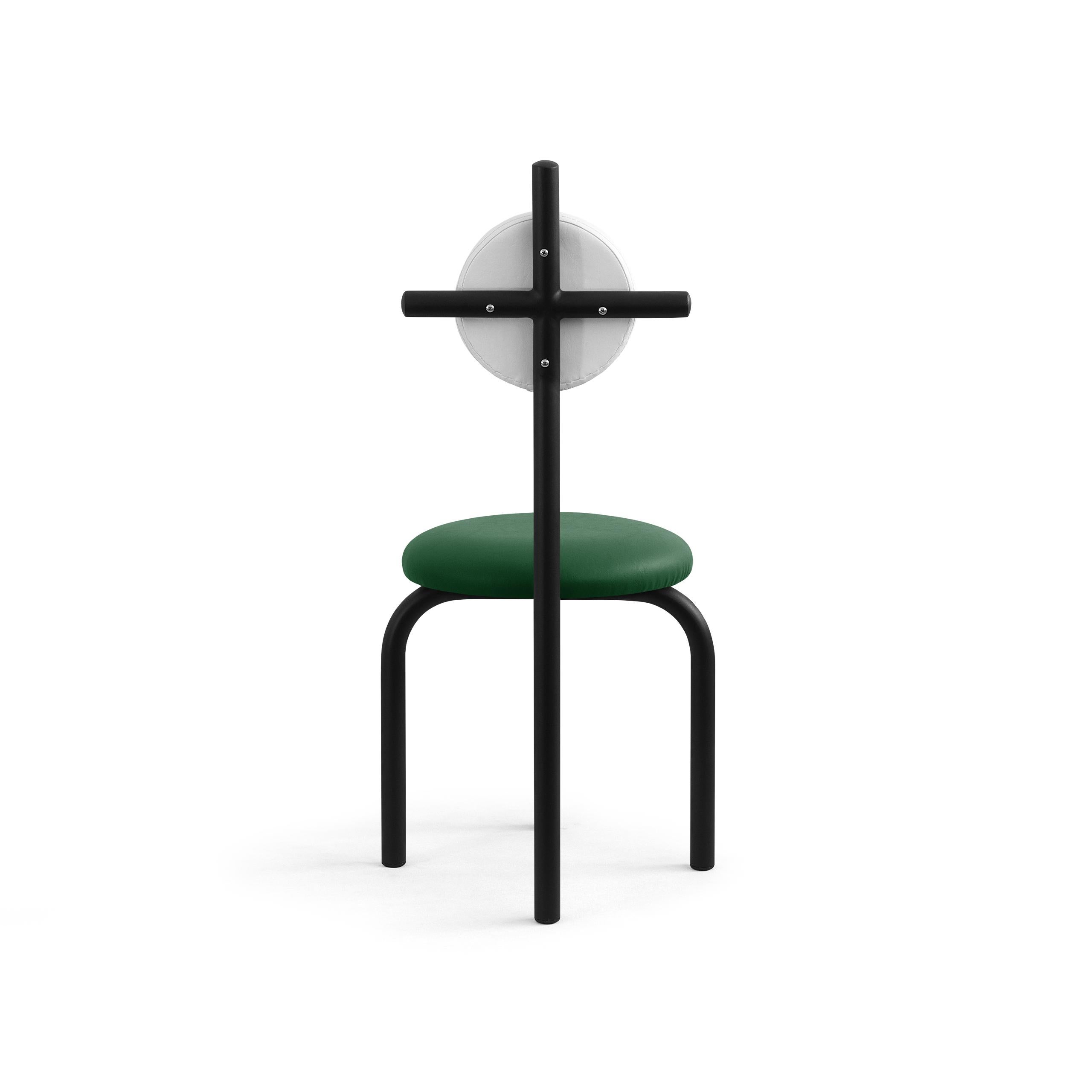 Contemporary PK16 Impermeable Chair, Green Seat & Carbon Steel Structure by Paulo Kobylka For Sale