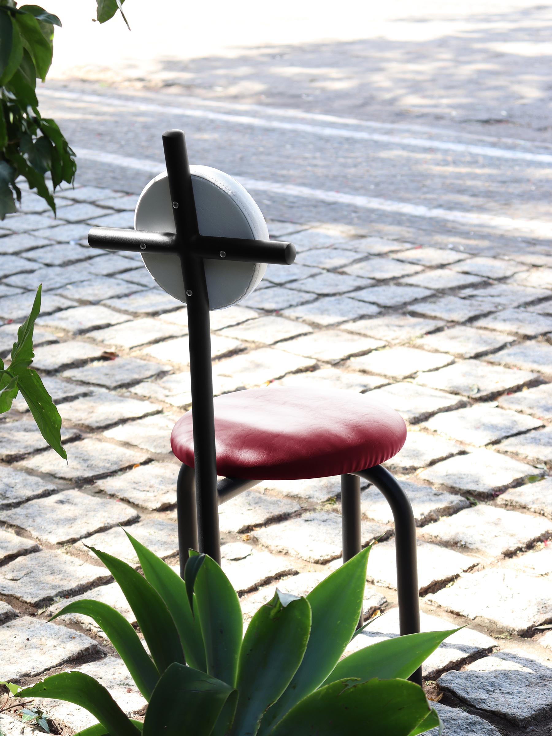 PK16 Impermeable Chair, Red Seat & Carbon Steel Structure by Paulo Kobylka For Sale 9