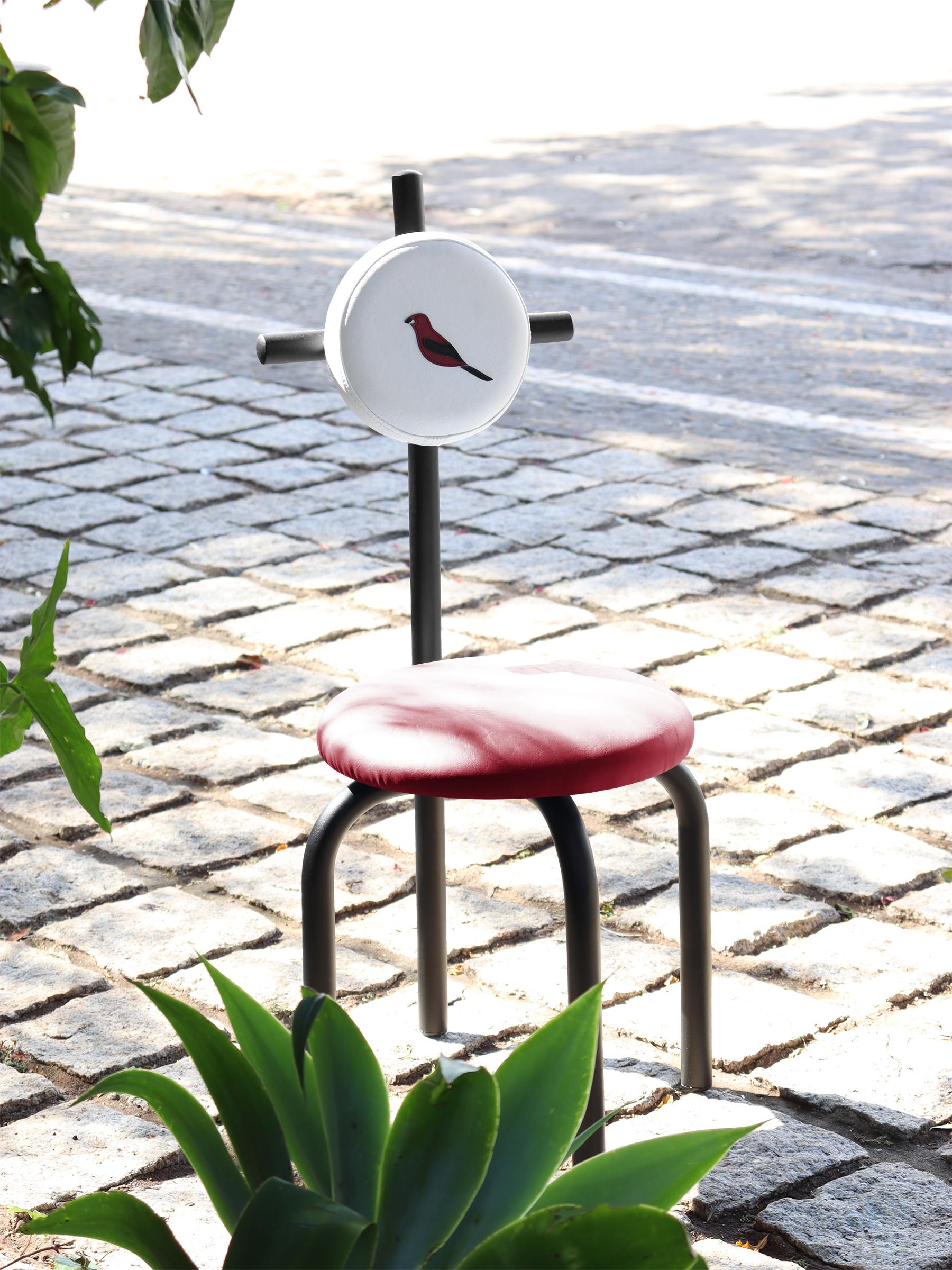PK16 Impermeable Chair, Red Seat & Carbon Steel Structure by Paulo Kobylka For Sale 10