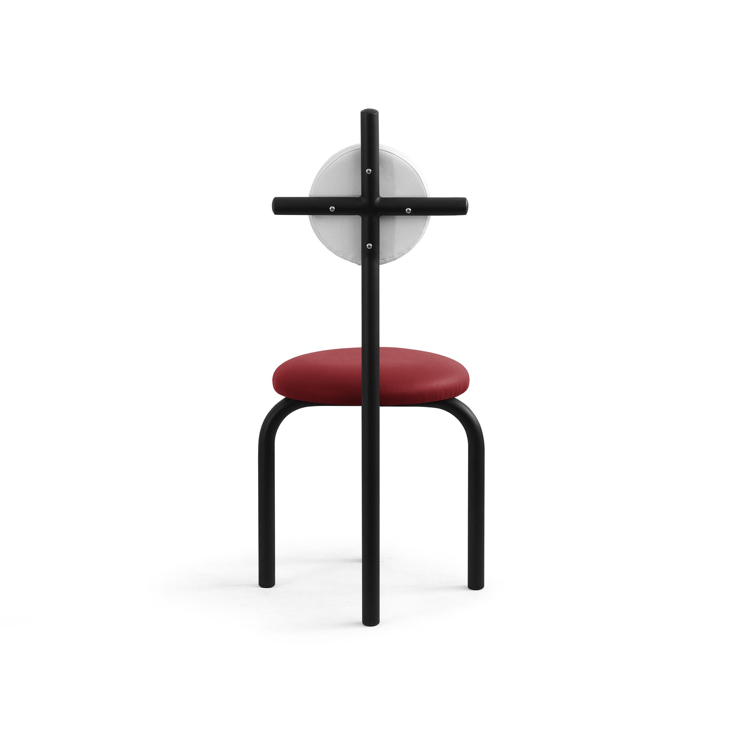 Contemporary PK16 Impermeable Chair, Red Seat & Carbon Steel Structure by Paulo Kobylka For Sale