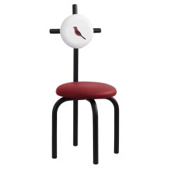 Chaise Imperméable PK16, assise rouge et structure en acier au carbone de Paulo Kobylka