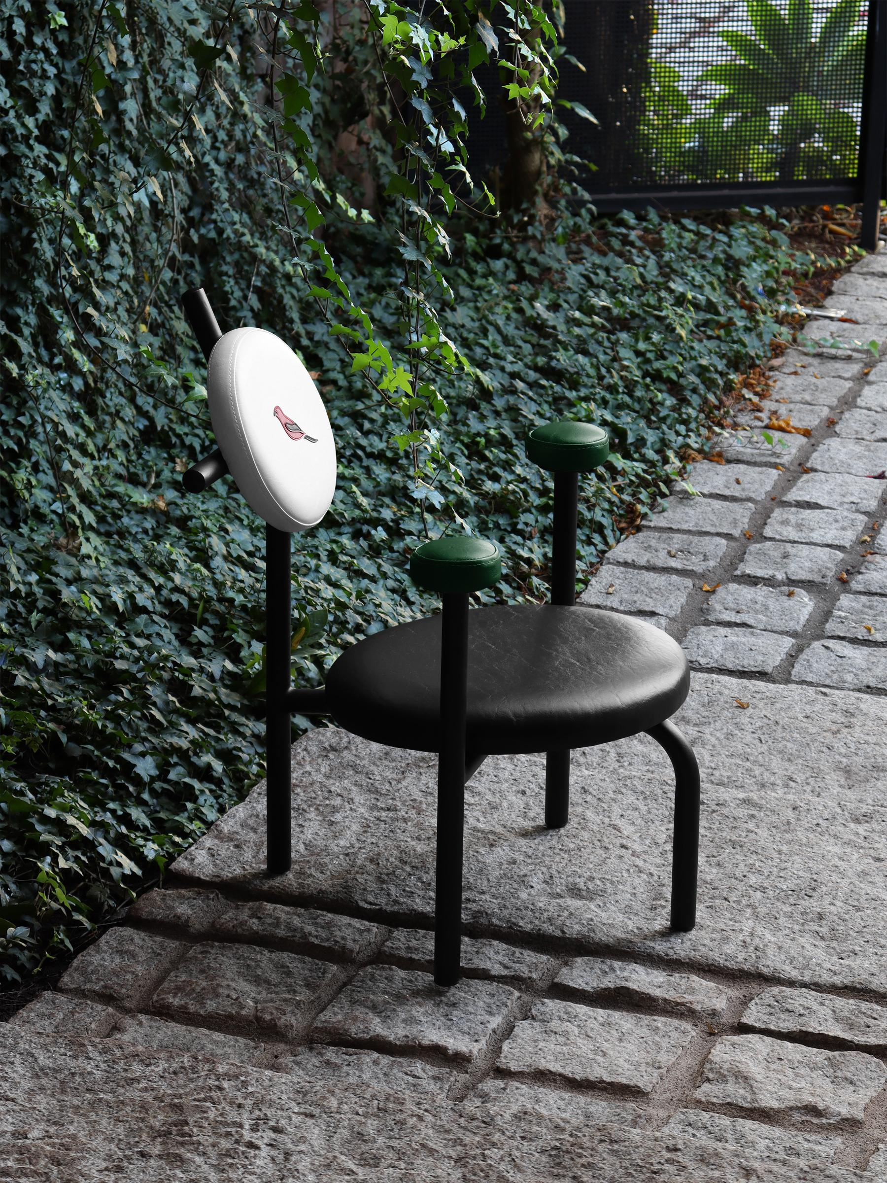 PK18 Impermeable Armchair, Black Seat & Black Metal Structure by Paulo Kobylka For Sale 2