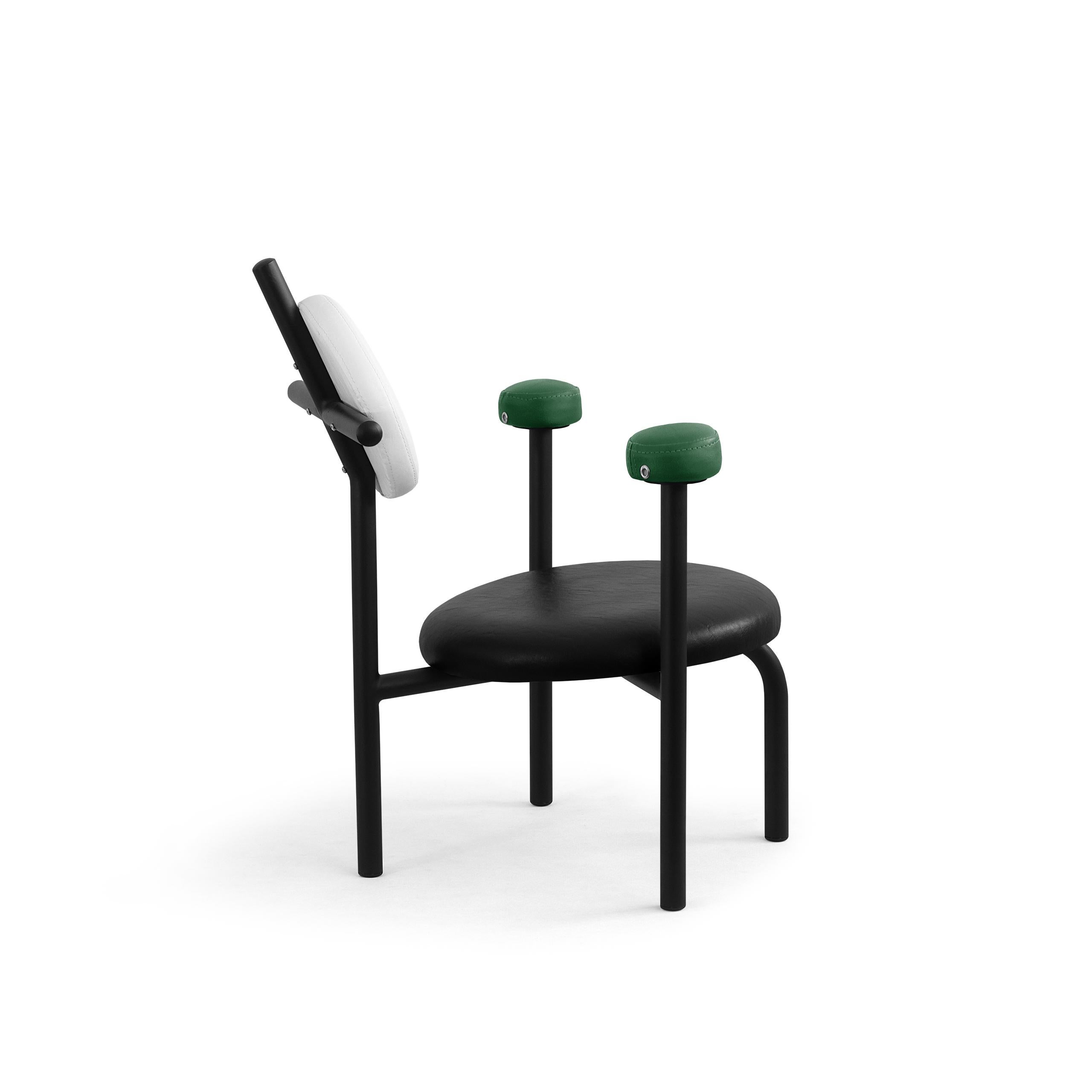 PK18 Impermeable Armchair, Black Seat & Black Metal Structure by Paulo Kobylka In New Condition For Sale In Londrina, Paraná