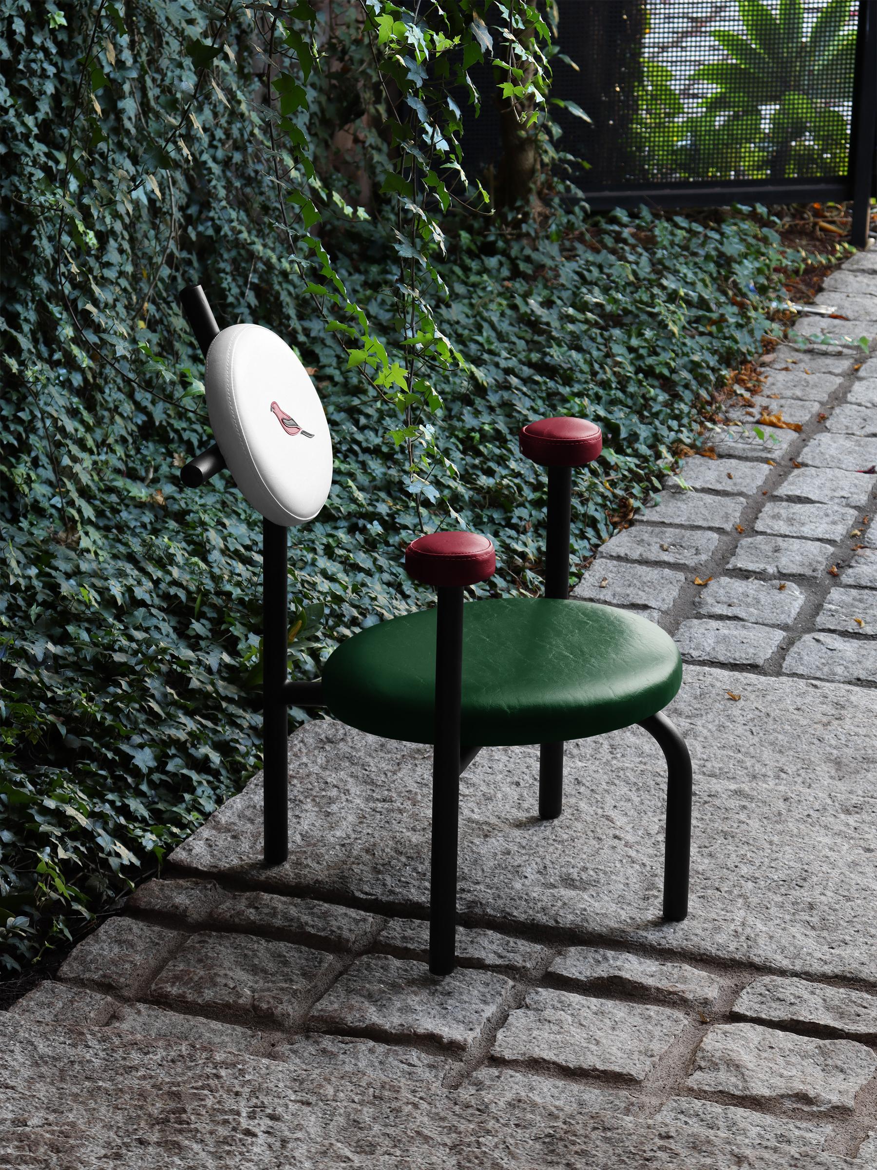 PK18 Impermeable Armchair, Green Seat & Black Metal Structure by Paulo Kobylka For Sale 2