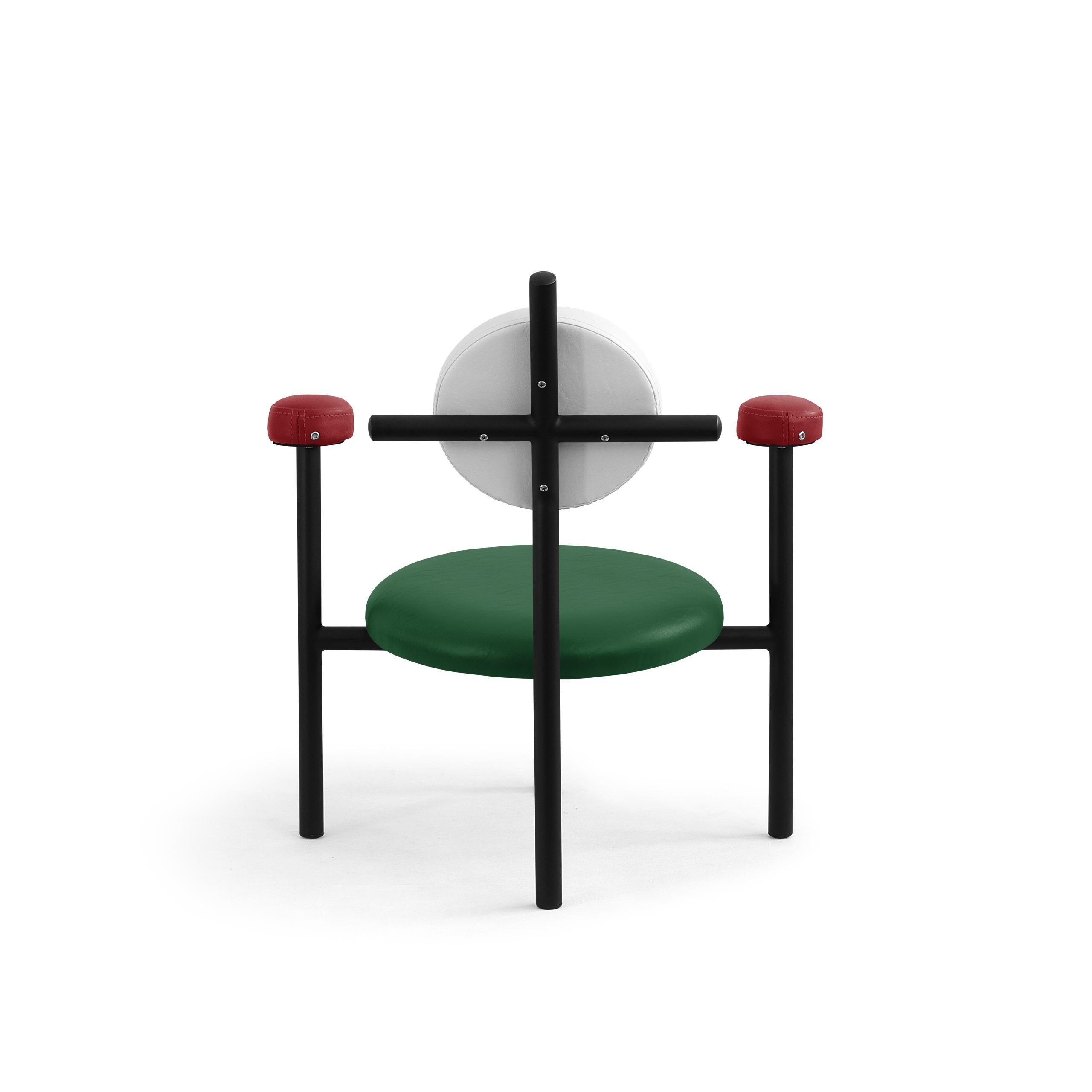 Contemporary PK18 Impermeable Armchair, Green Seat & Black Metal Structure by Paulo Kobylka For Sale