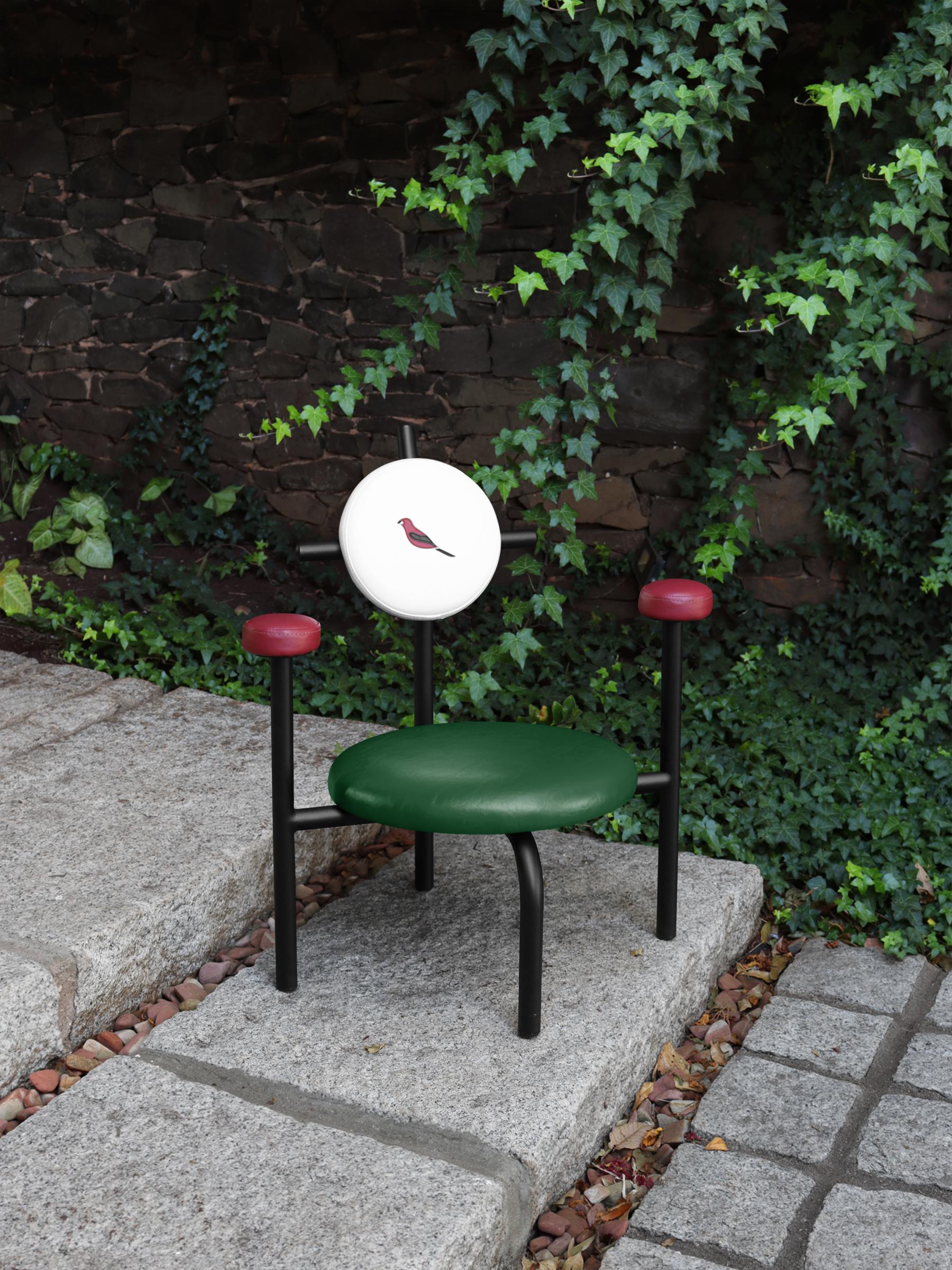 PK18 Impermeable Armchair, Green Seat & Black Metal Structure by Paulo Kobylka For Sale 1