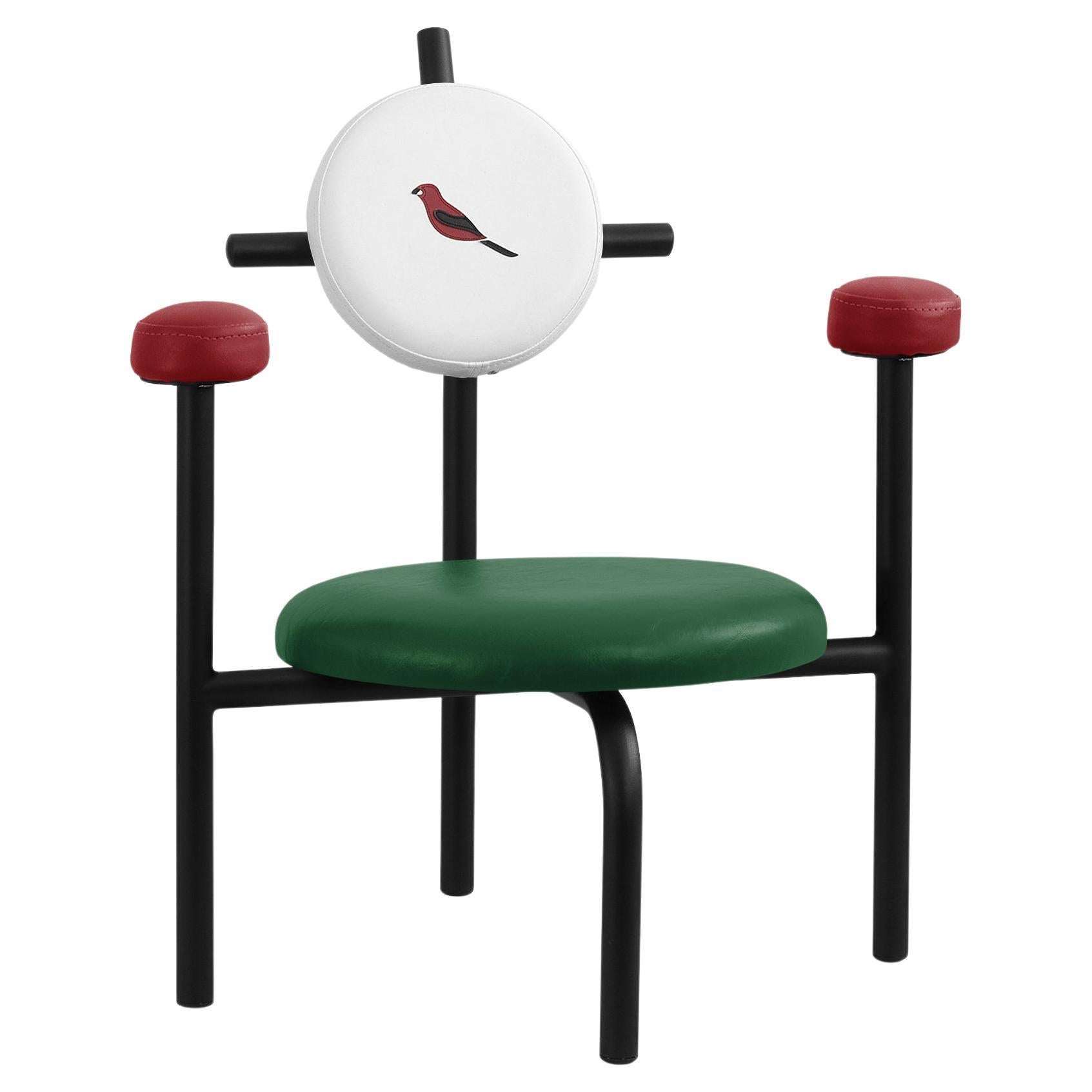 PK18 Impermeable Armchair, Green Seat & Black Metal Structure by Paulo Kobylka For Sale
