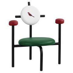 PK18 Impermeable Armchair, Green Seat & Black Metal Structure by Paulo Kobylka