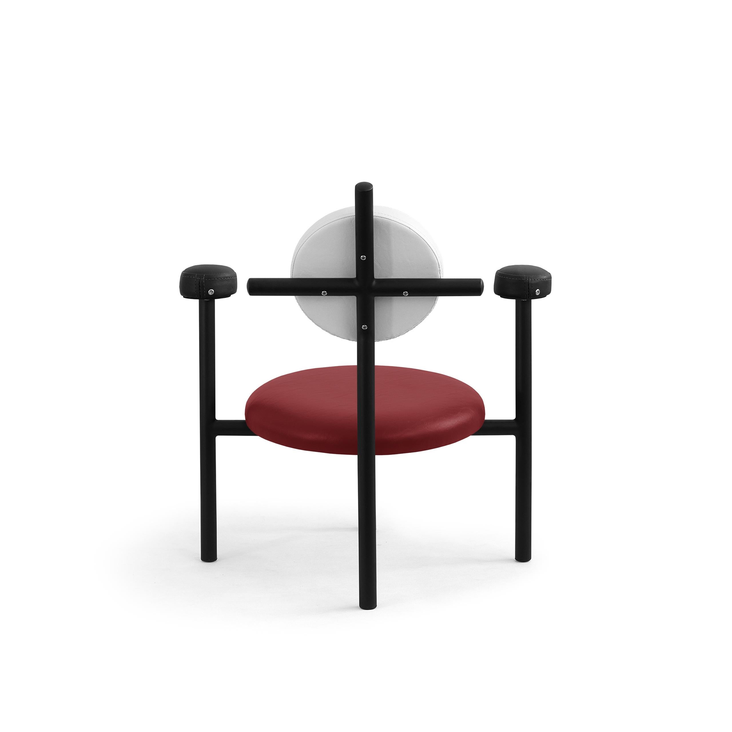 Contemporary PK18 Impermeable Armchair, Red Seat & Black Metal Structure by Paulo Kobylka For Sale