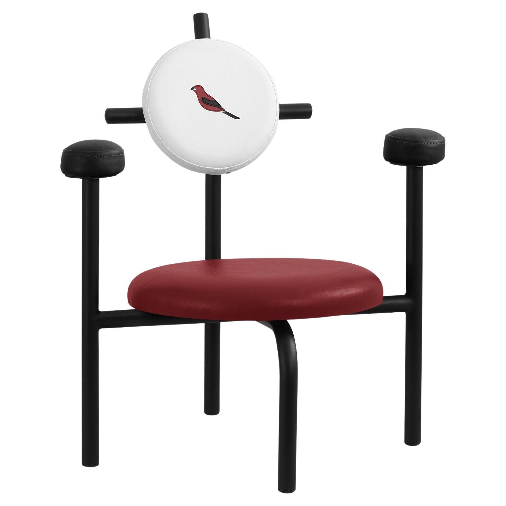 PK18 Impermeable Armchair, Red Seat & Black Metal Structure by Paulo Kobylka