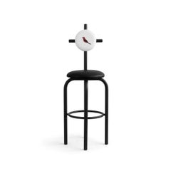 PK19 Impermeable Bar Stool, Black Seat & Black Metal Structure by Paulo Kobylka