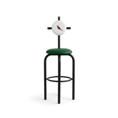 PK19 Impermeable Bar Stool, Green Seat & Black Metal Structure by Paulo Kobylka