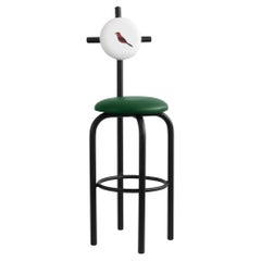 PK19 Impermeable Bar Stool, Green Seat & Black Metal Structure by Paulo Kobylka