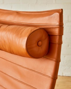 'PK20' Leather and Chromed Metal Lounge Chair by Poul Kjaerholm for the Republic