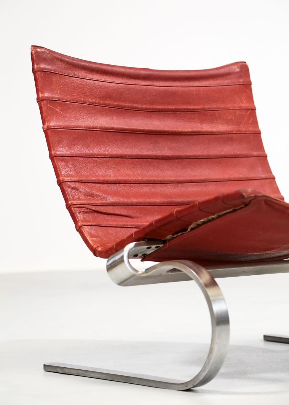 Steel PK20 Lounge Chair by Poul Kjaerholm, E. Kold Christensen, 1968 For Sale