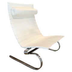 PK20 Lounge Chair in White Leather by Poul Kjaerholm for Fritz Hansen