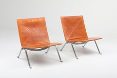PK22 Cognac Leather Kold Christensen Lounge Chairs