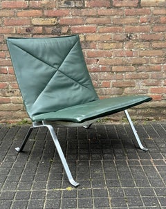 Sillón de cuero verde oscuro PK22 Por Poul Kjaerholm para E. Kold Christensen