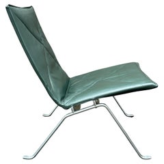 Fauteuil PK22 en cuir vert foncé de Poul Kjaerholm pour E. Kold Christensen
