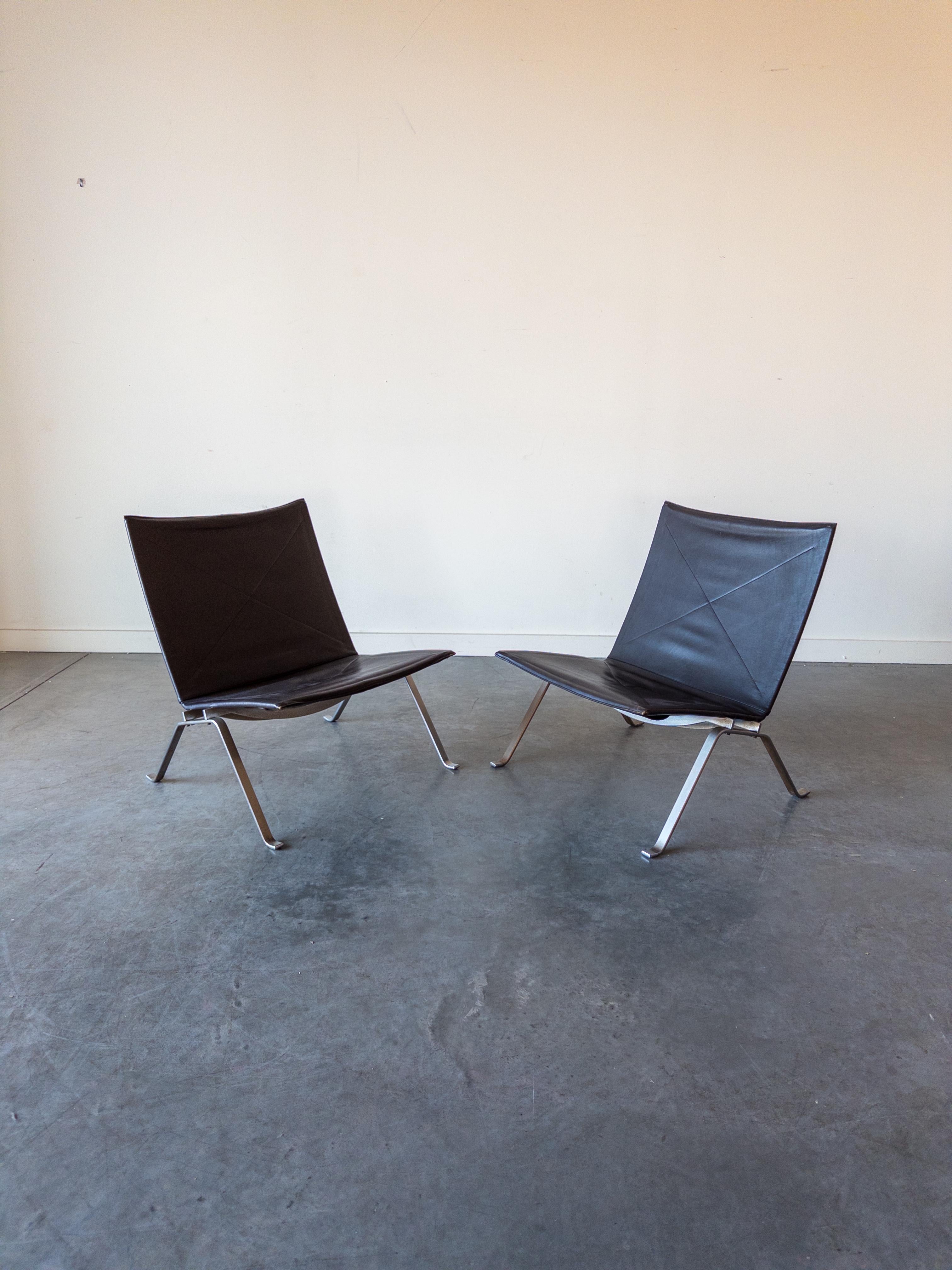Scandinavian Modern PK22 Lounge Chairs by Poul Kjærholm for E. Kold Christensen For Sale