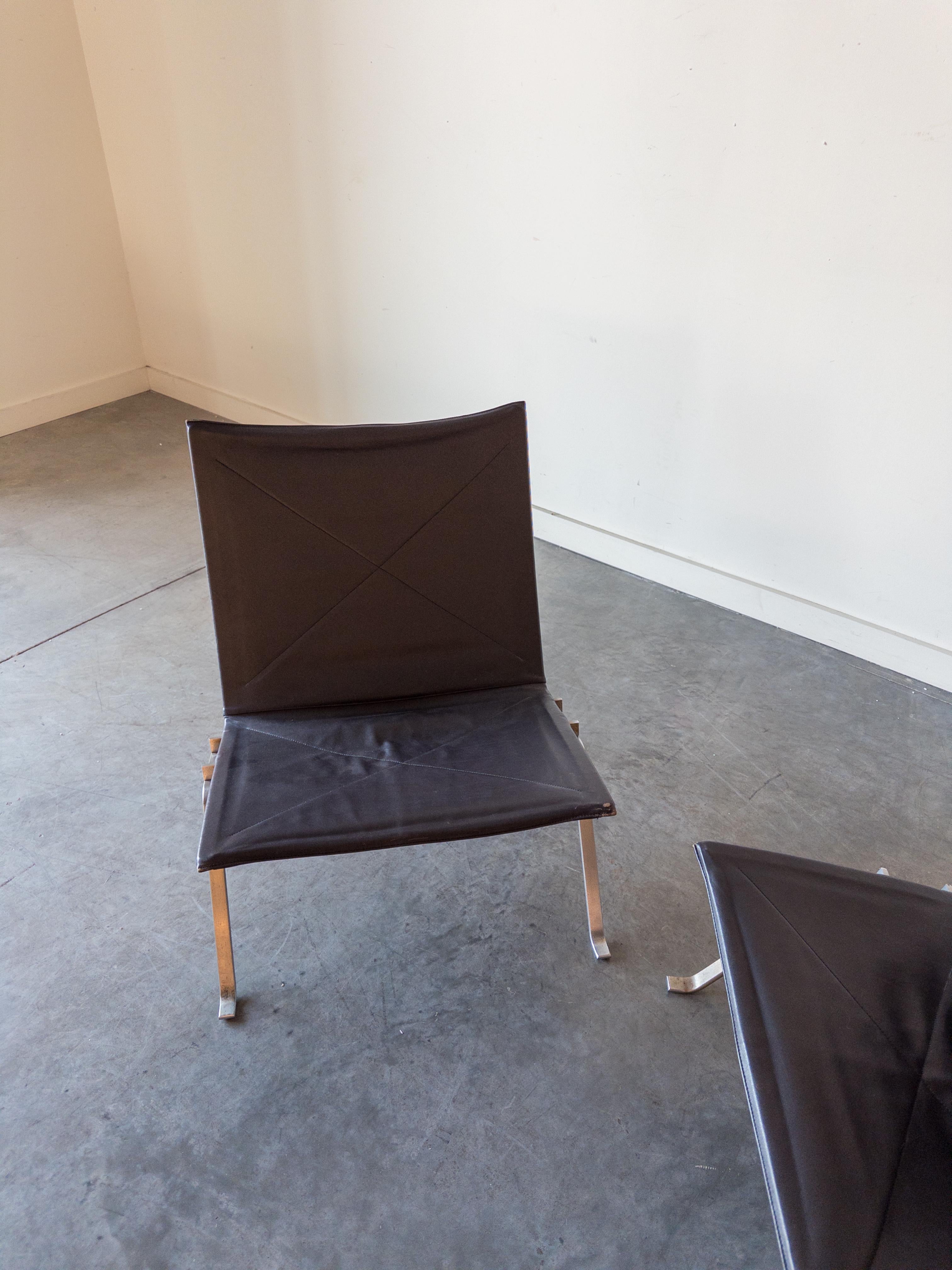 PK22 Lounge Chairs by Poul Kjærholm for E. Kold Christensen In Good Condition For Sale In New York, NY