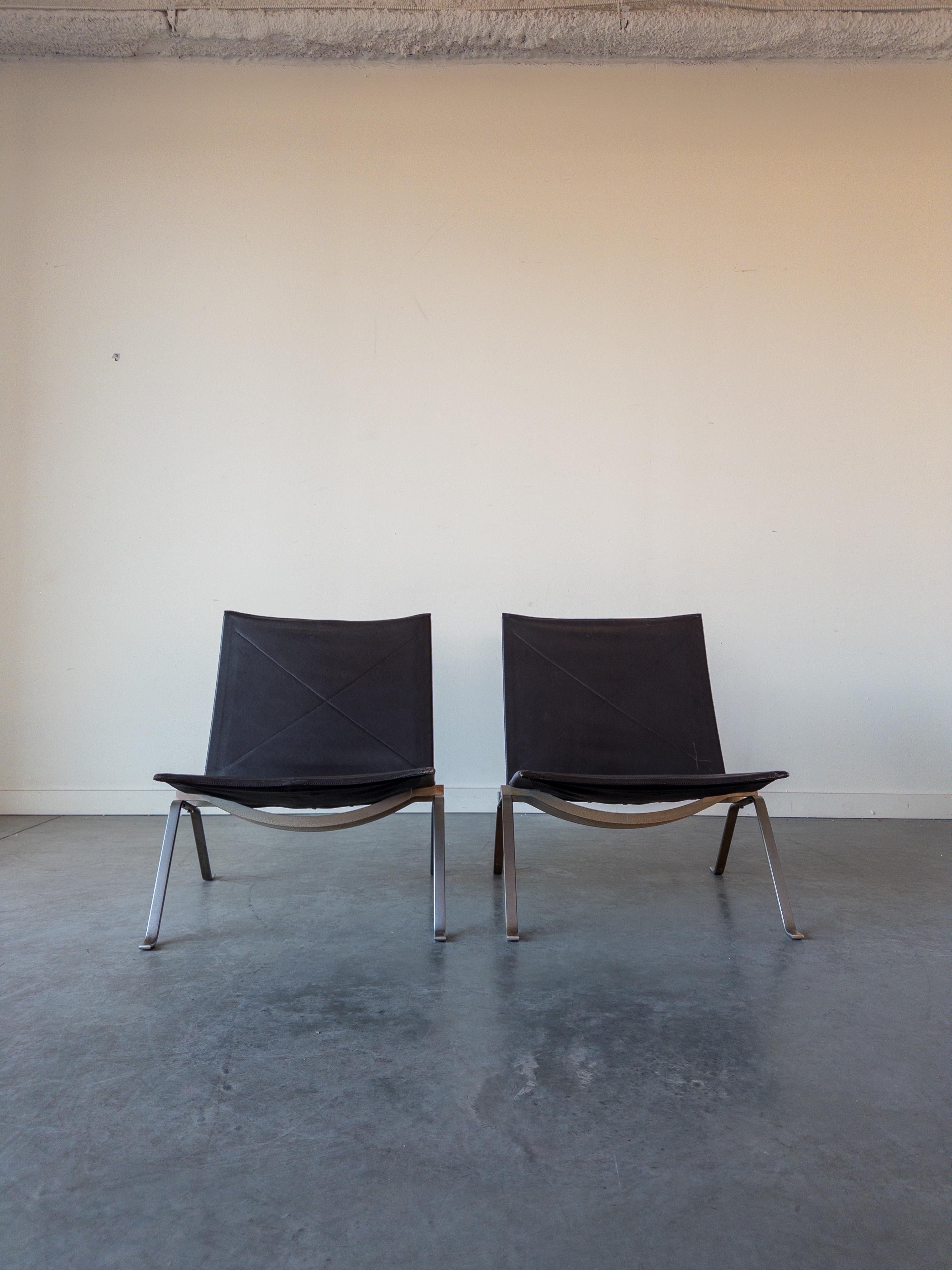 Stainless Steel PK22 Lounge Chairs by Poul Kjærholm for E. Kold Christensen For Sale