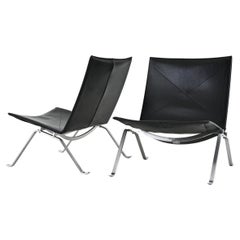 Sillas de salón PK22 de Poul Kjærholm para Fritz Hansen, años 90, set de 2