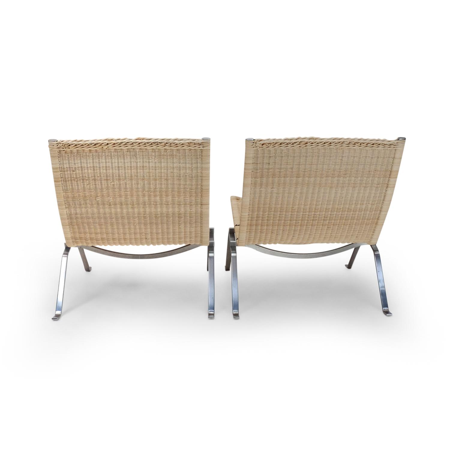 Danish PK22 Lounge Chairs, Poul Kjaerholm, Re-caned