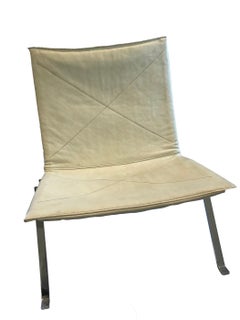 PK22 Poul Kjaerholm White Leather Upholstered Side Chair