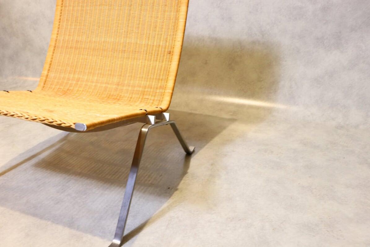 20th Century PK22 Rattan Minimalist Lounge Chair by Poul Kjærholm, Fritz Hansen 2