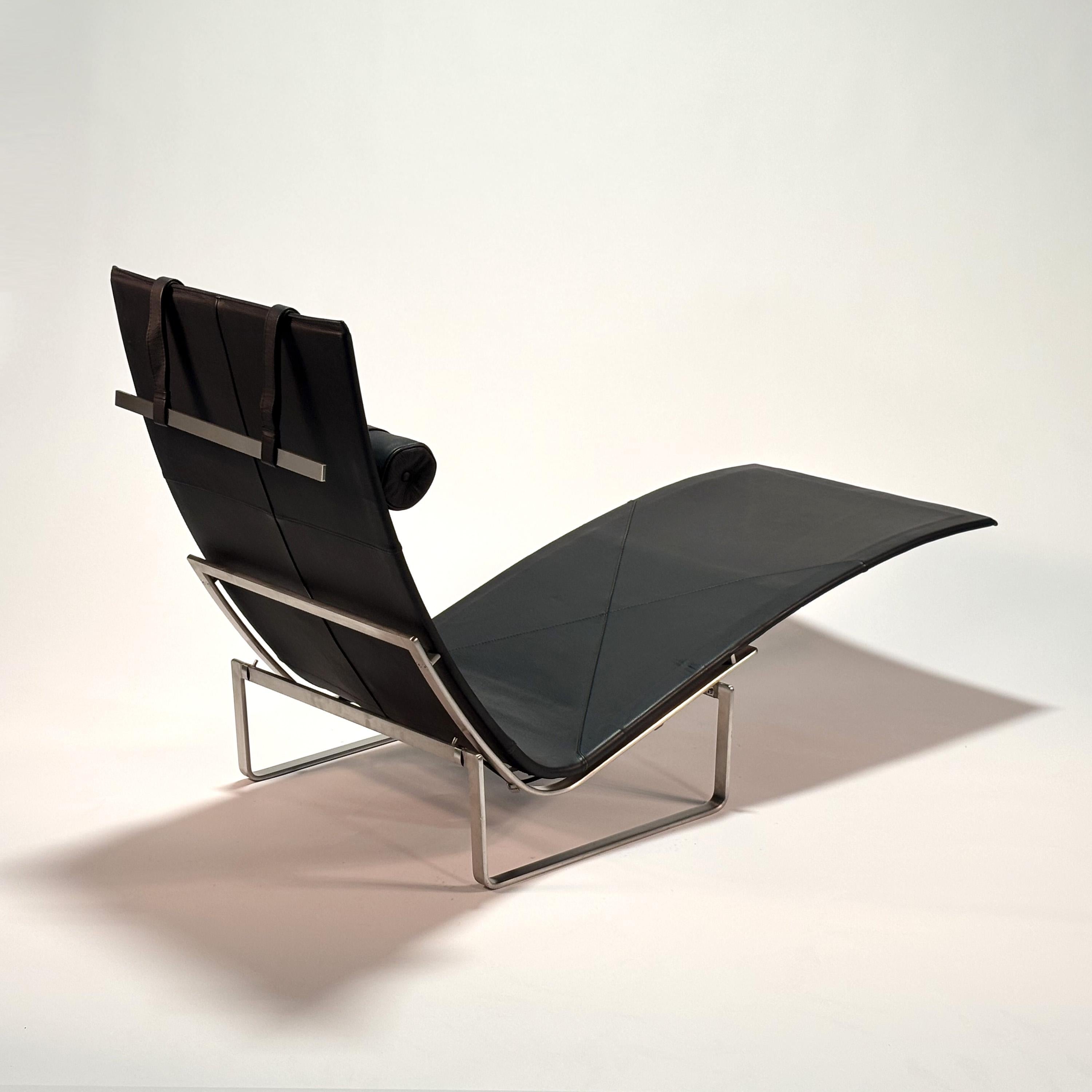 Steel PK24 Chaise Lounge by Poul Kjaerholm For Sale
