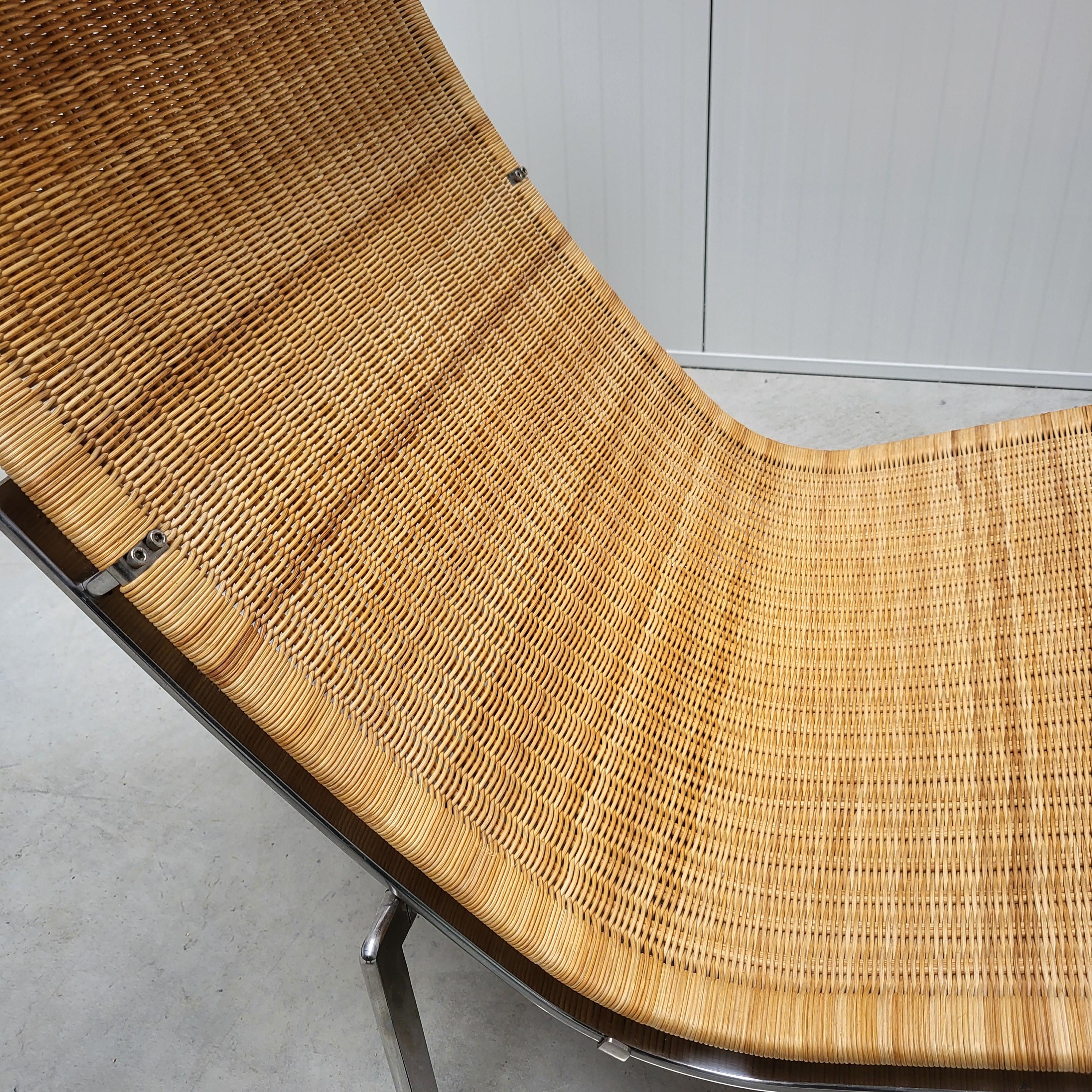 PK24 Wicker Chaise Longue by Poul Kjaerholm for Fritz Hansen In Good Condition In Aachen, NW