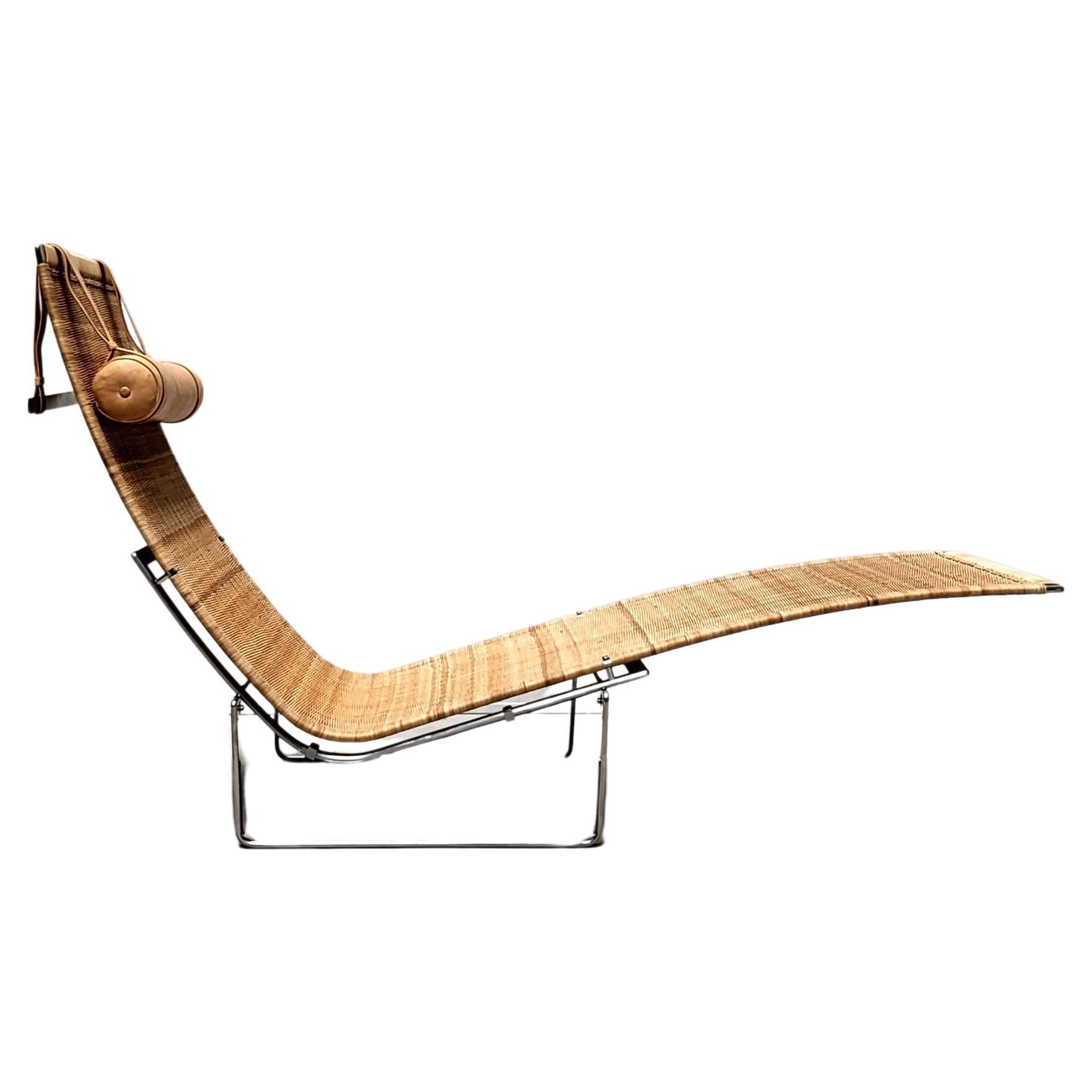 PK24 Wicker Chaise Longue by Poul Kjaerholm for Fritz Hansen For Sale