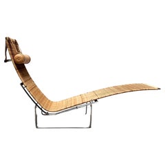 Vintage PK24 Wicker Chaise Longue by Poul Kjaerholm for Fritz Hansen