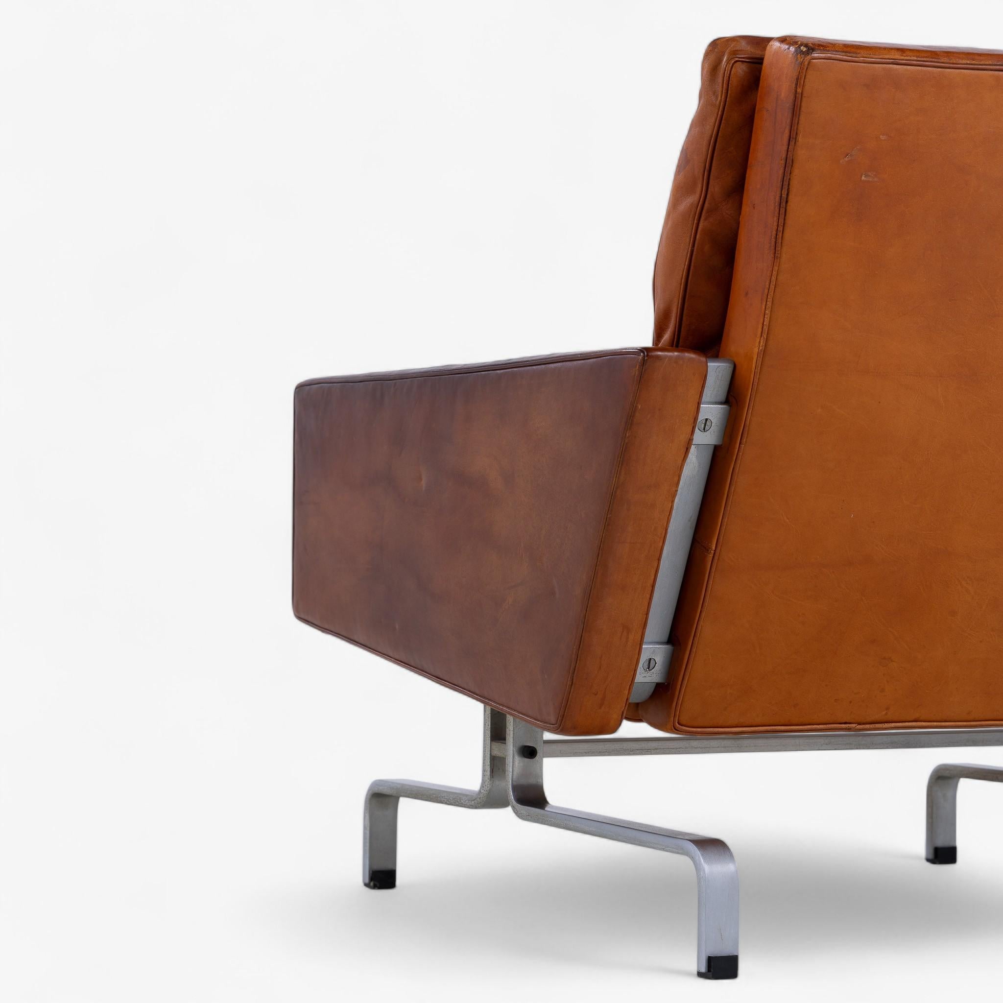 PK31/1 - Sessel in original patiniertem Leder von Poul Kjærholm (Dänisch) im Angebot