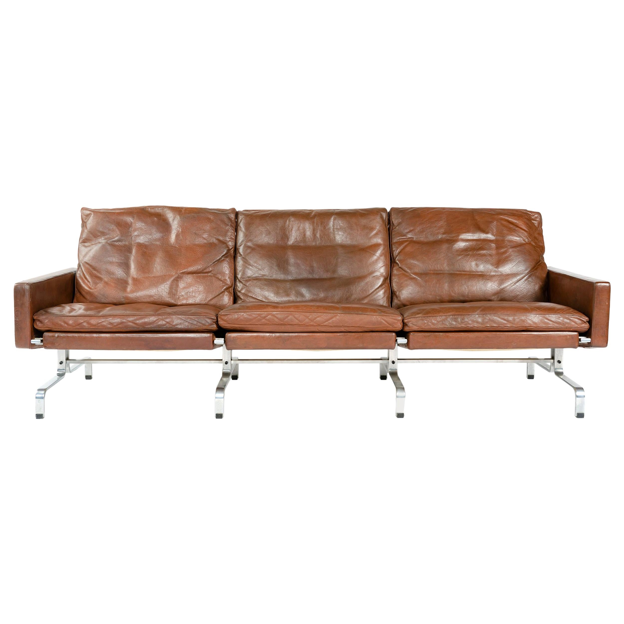 PK31-3 Leather Sofa by Poul Kjaerholm