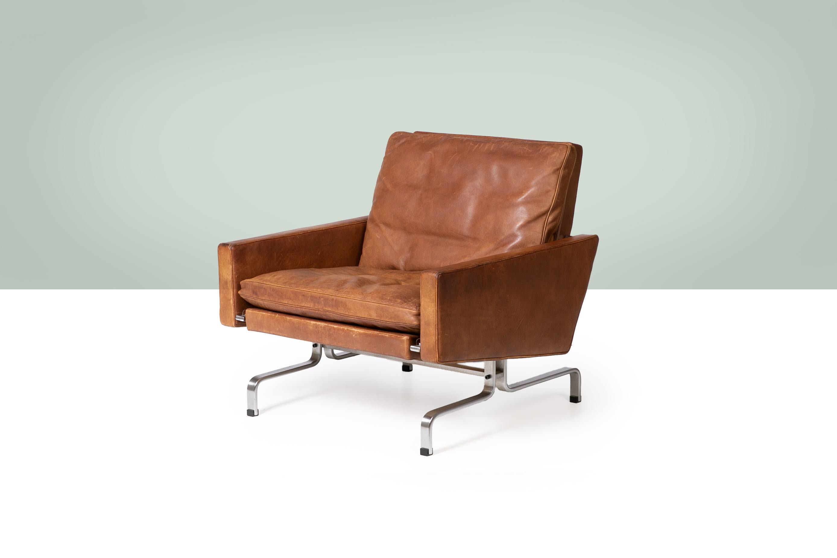 PK31 Lounge Stuhl entworfen von Poul Kjaerholm Mitte des Jahrhunderts Dänisch (Moderne der Mitte des Jahrhunderts) im Angebot