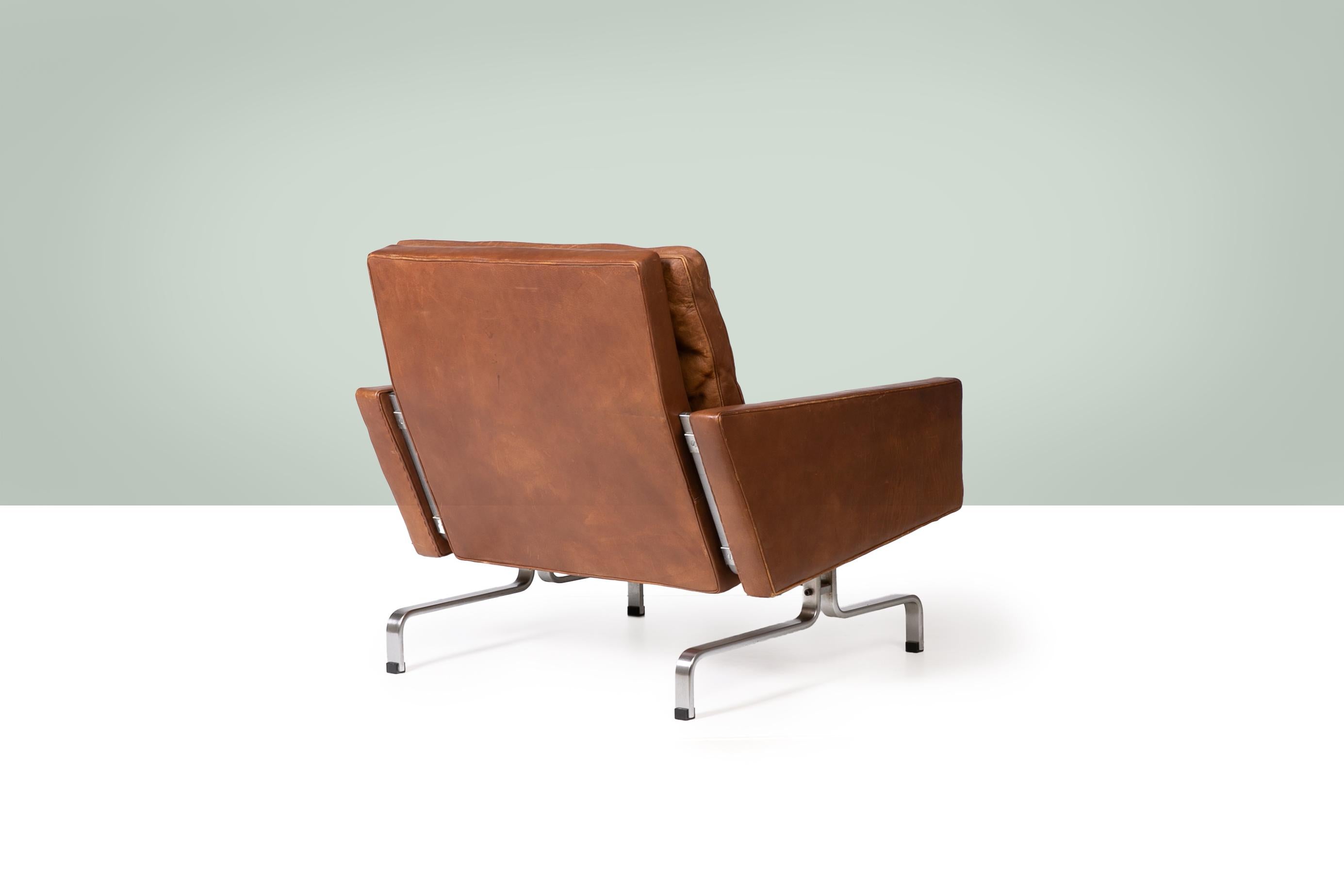 PK31 Lounge Stuhl entworfen von Poul Kjaerholm Mitte des Jahrhunderts Dänisch (Mitte des 20. Jahrhunderts) im Angebot