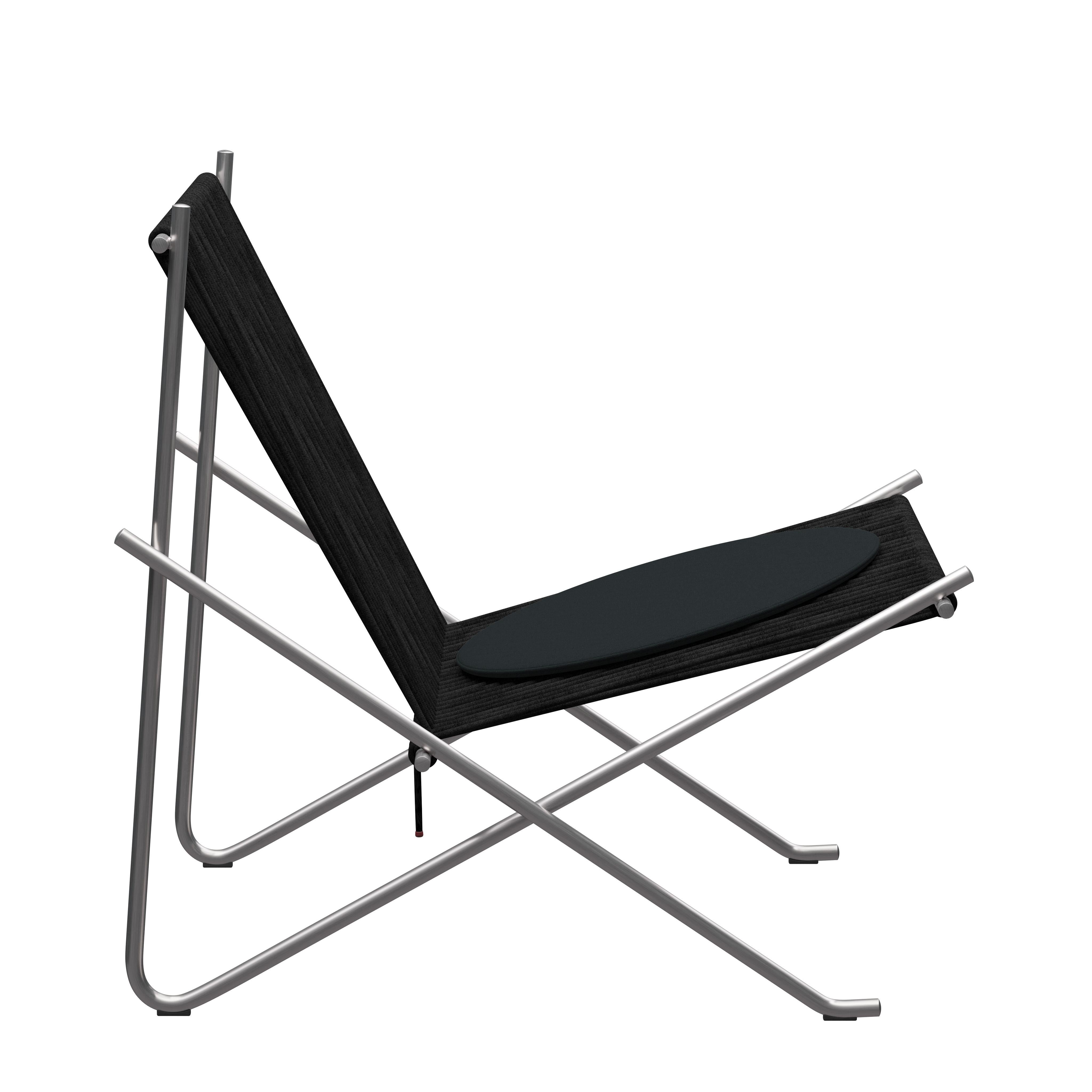 'PK4' Lounge Chair for Fritz Hansen in Black Flag Halyard with Steel Frame For Sale 4