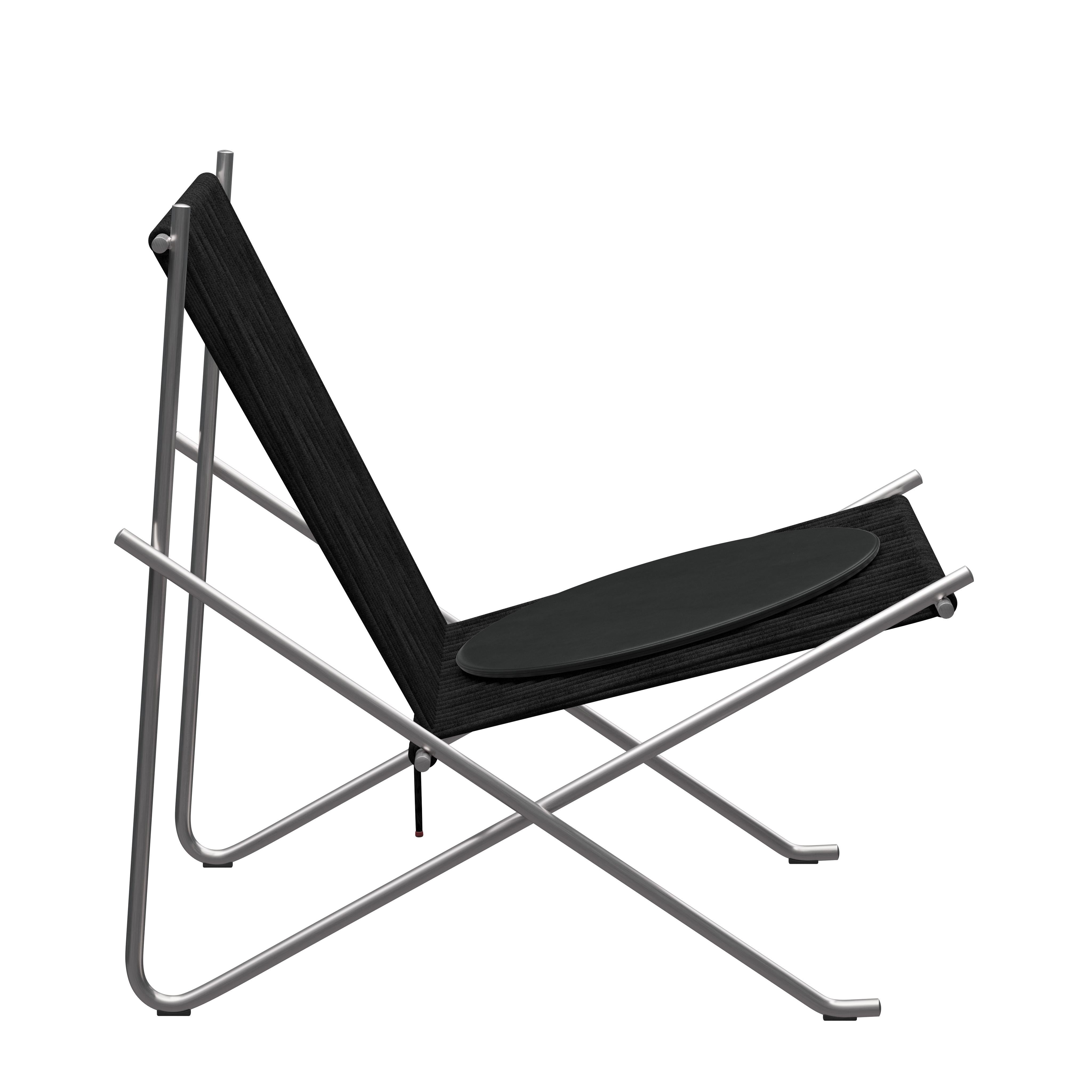 'PK4' Lounge Chair for Fritz Hansen in Black Flag Halyard with Steel Frame For Sale 5