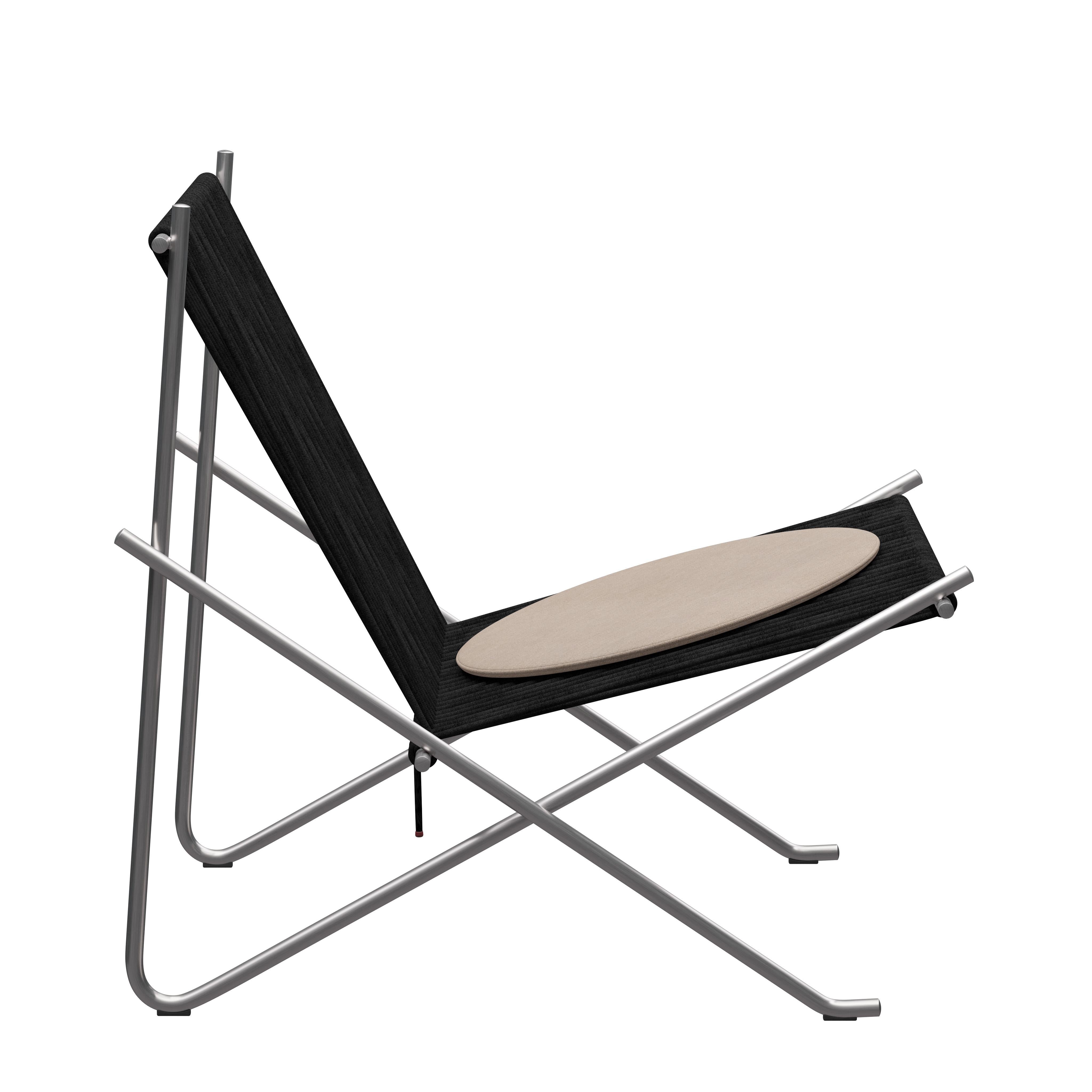 'PK4' Lounge Chair for Fritz Hansen in Black Flag Halyard with Steel Frame For Sale 6