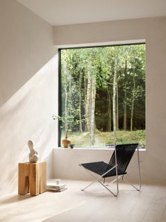 'PK4' Lounge Chair for Fritz Hansen in Black Flag Halyard with Steel Frame