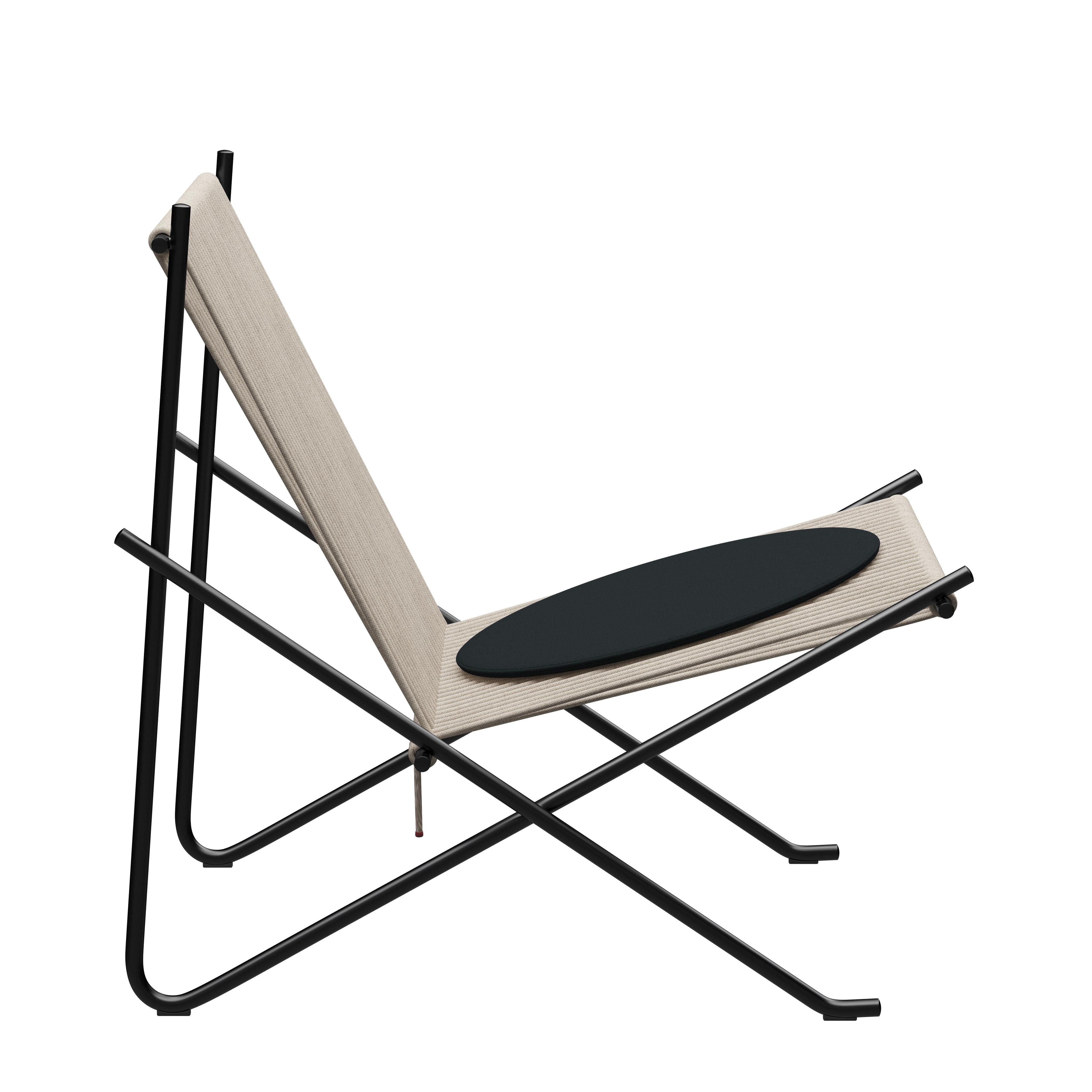 'PK4' Lounge Chair for Fritz Hansen in Natural Flag Halyard with Black Frame For Sale 7
