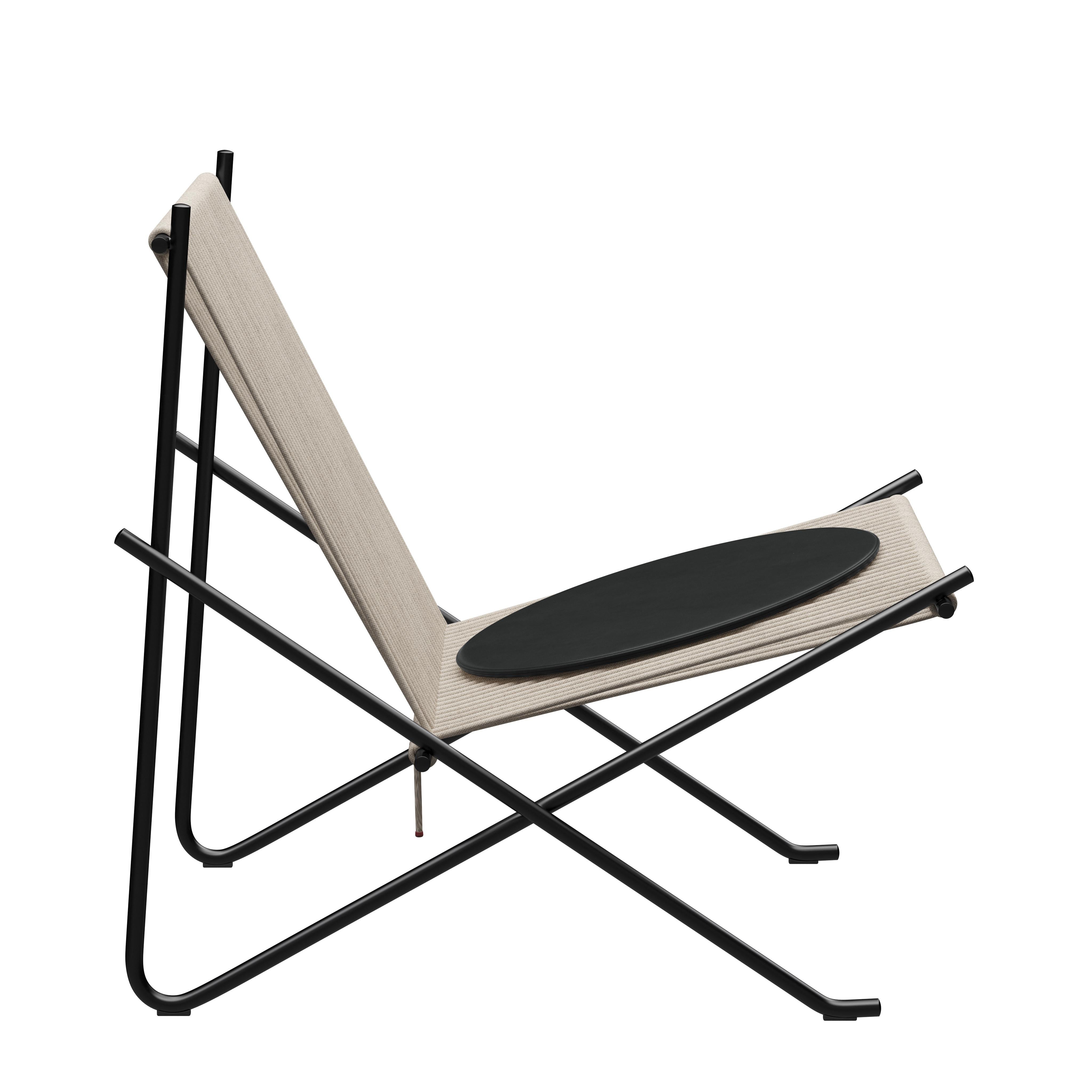 'PK4' Lounge Chair for Fritz Hansen in Natural Flag Halyard with Black Frame For Sale 8