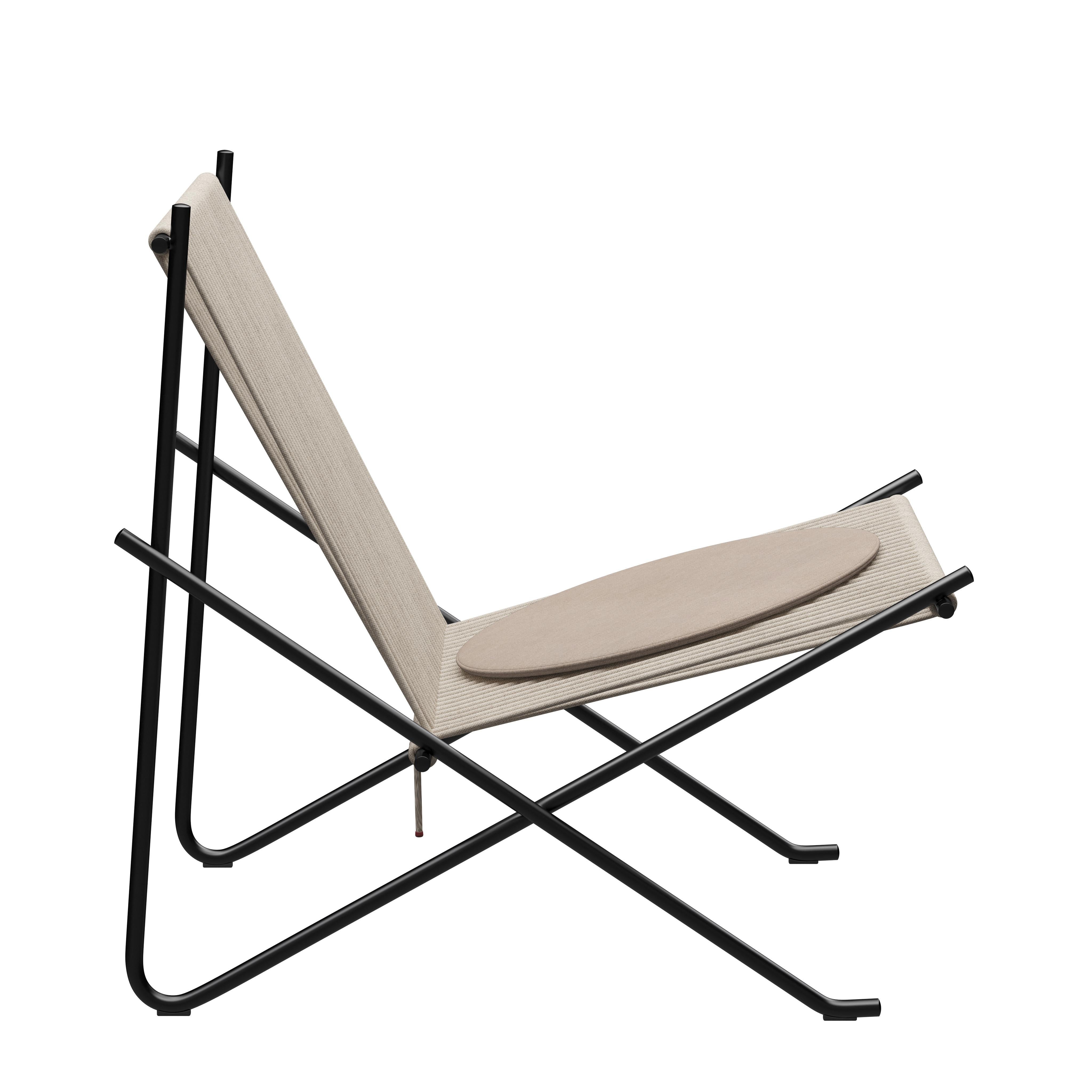 'PK4' Lounge Chair for Fritz Hansen in Natural Flag Halyard with Black Frame For Sale 9