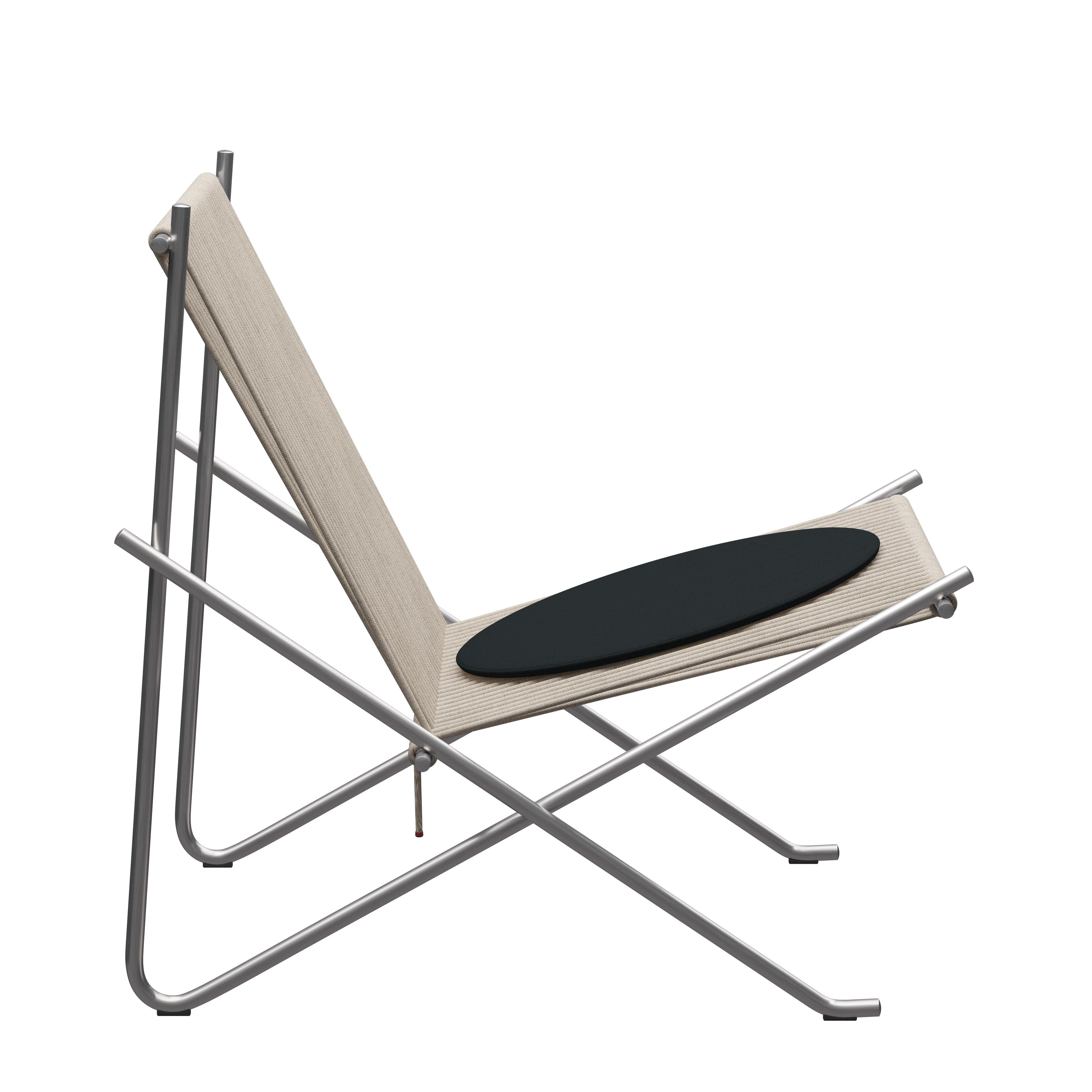 'PK4' Lounge Chair for Fritz Hansen in Natural Flag Halyard with Steel Frame For Sale 5